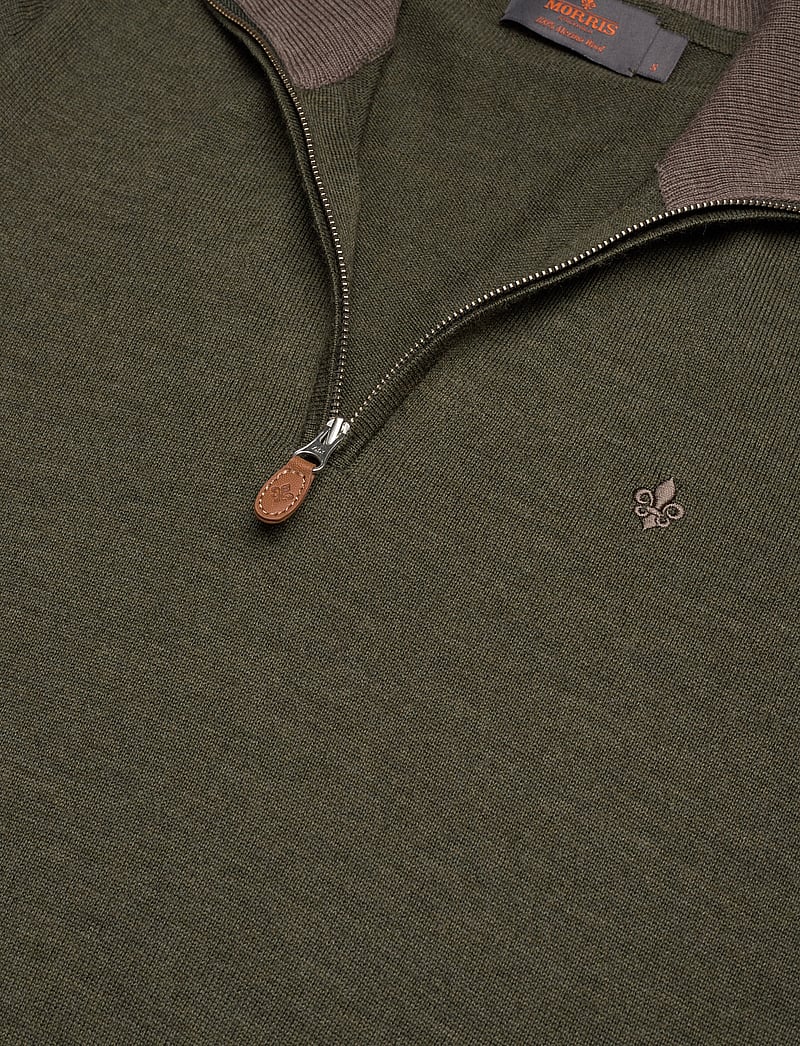 Morris - Merino John Zip - pullover mit halbem reißverschluss - olive - 2