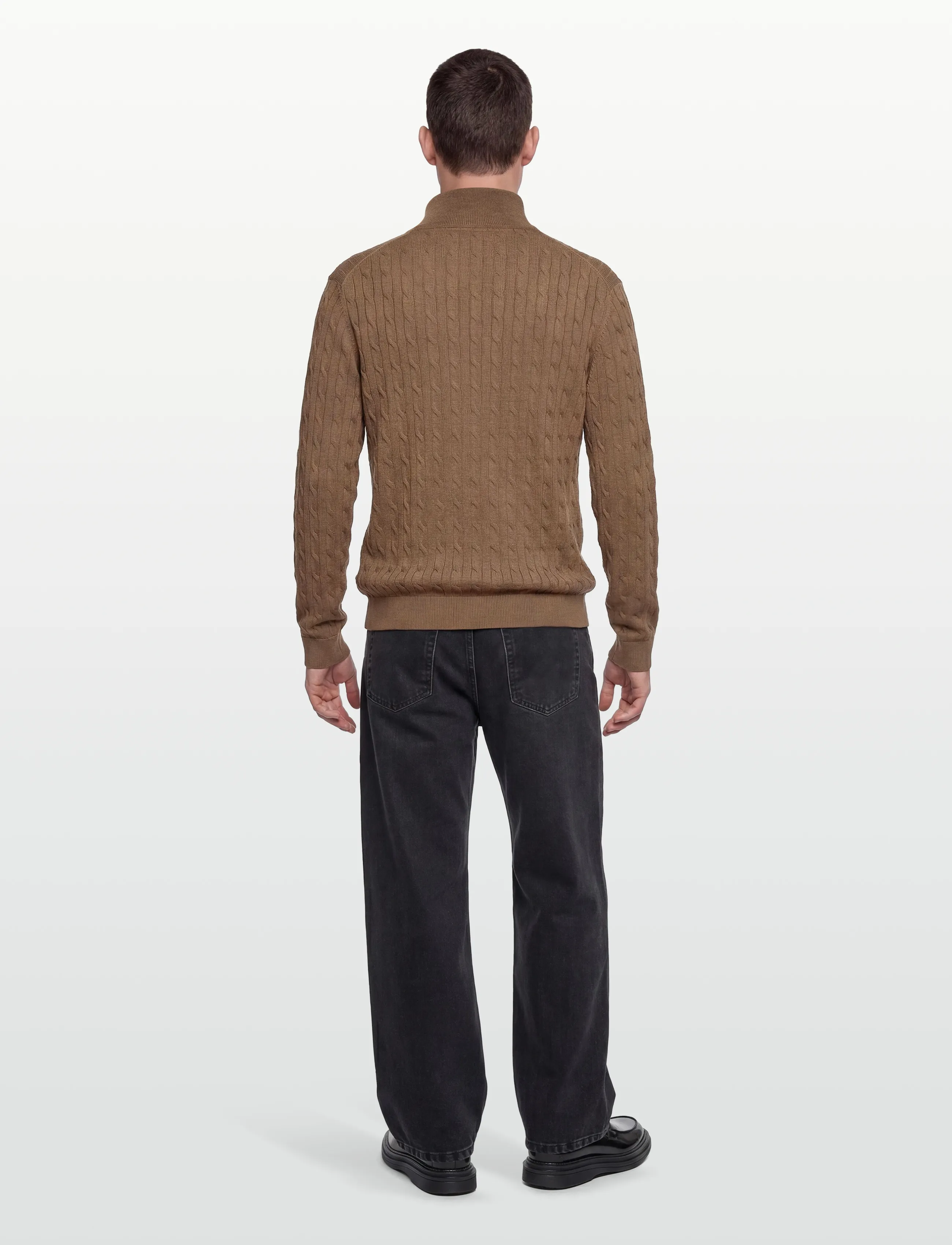 Morris - Merino Cable John Zip - puolivetoketjulliset neuleet - camel - 4