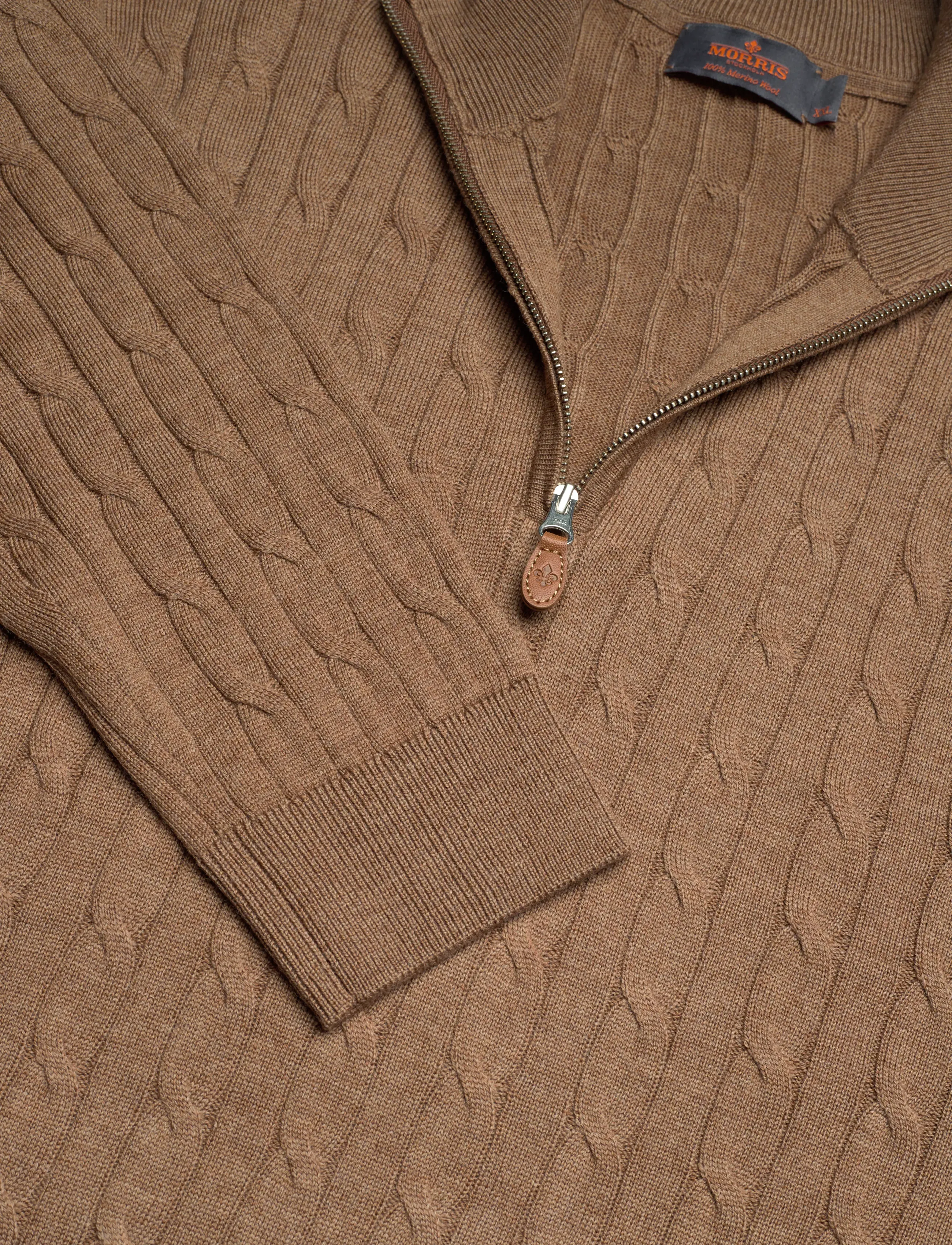 Morris - Merino Cable John Zip - puolivetoketjulliset neuleet - camel - 5