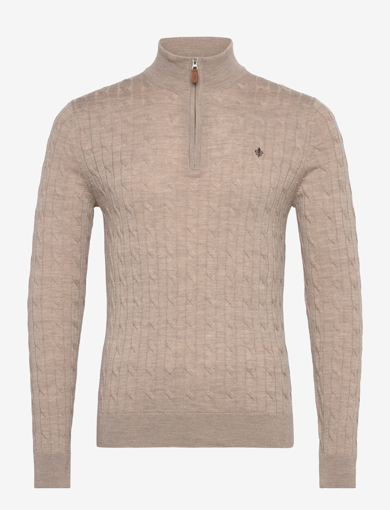 Morris - Merino Cable John Zip - män - khaki - 0