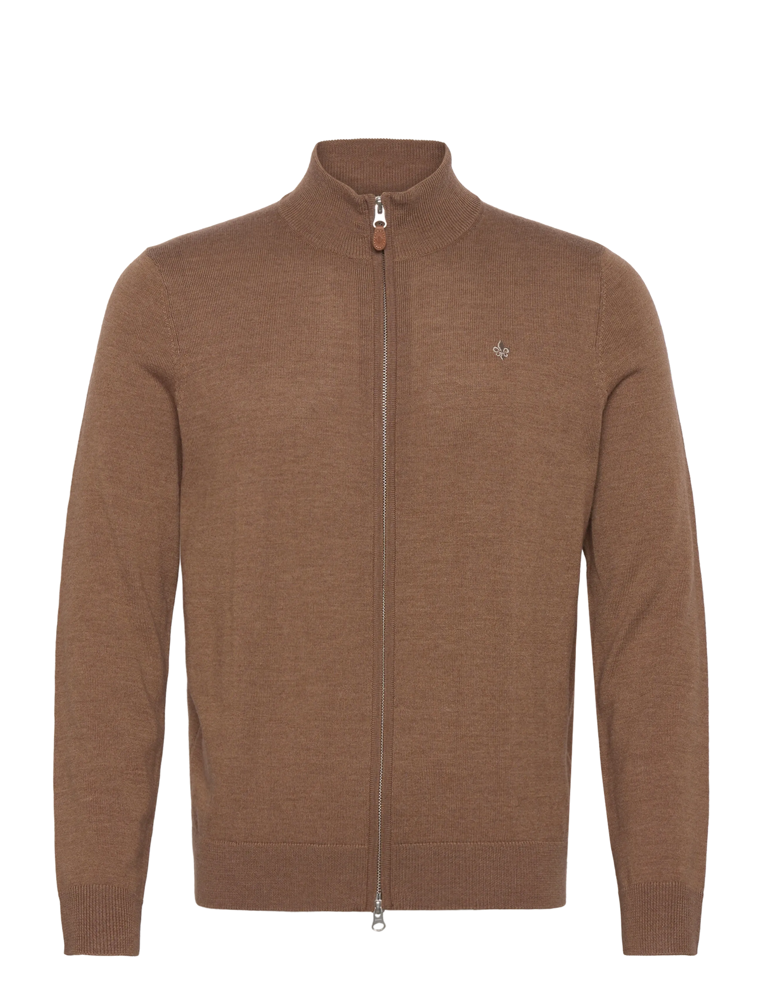 Morris - Merino Zip Cardigan - camel - 1