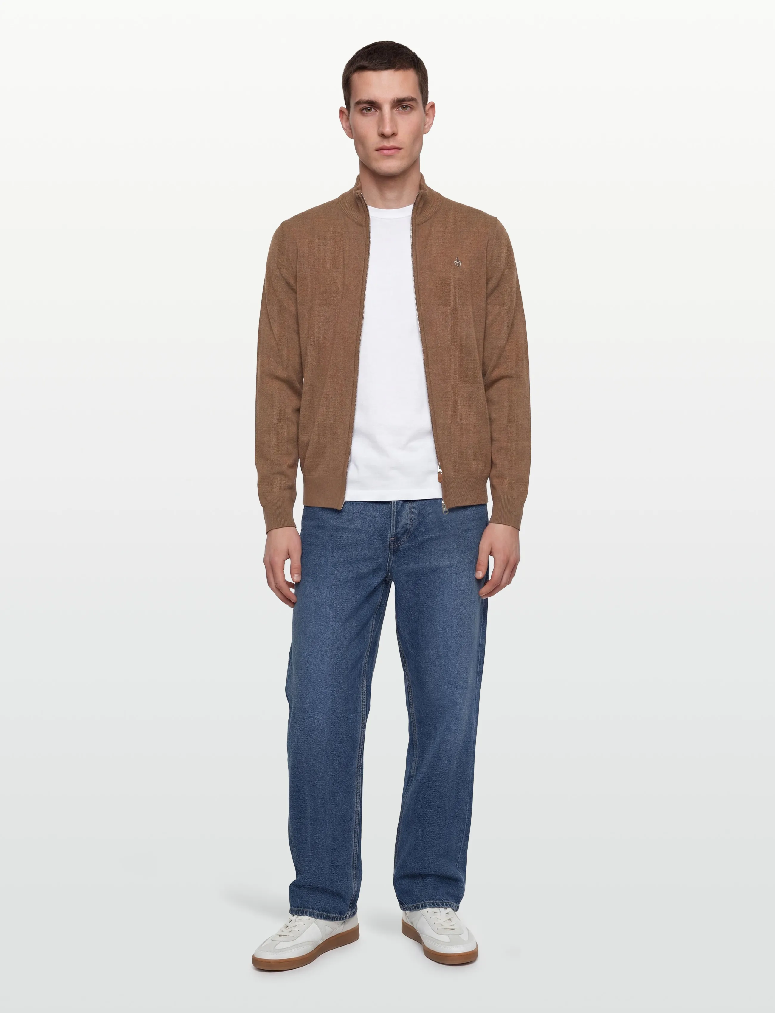Morris - Merino Zip Cardigan - camel - 0