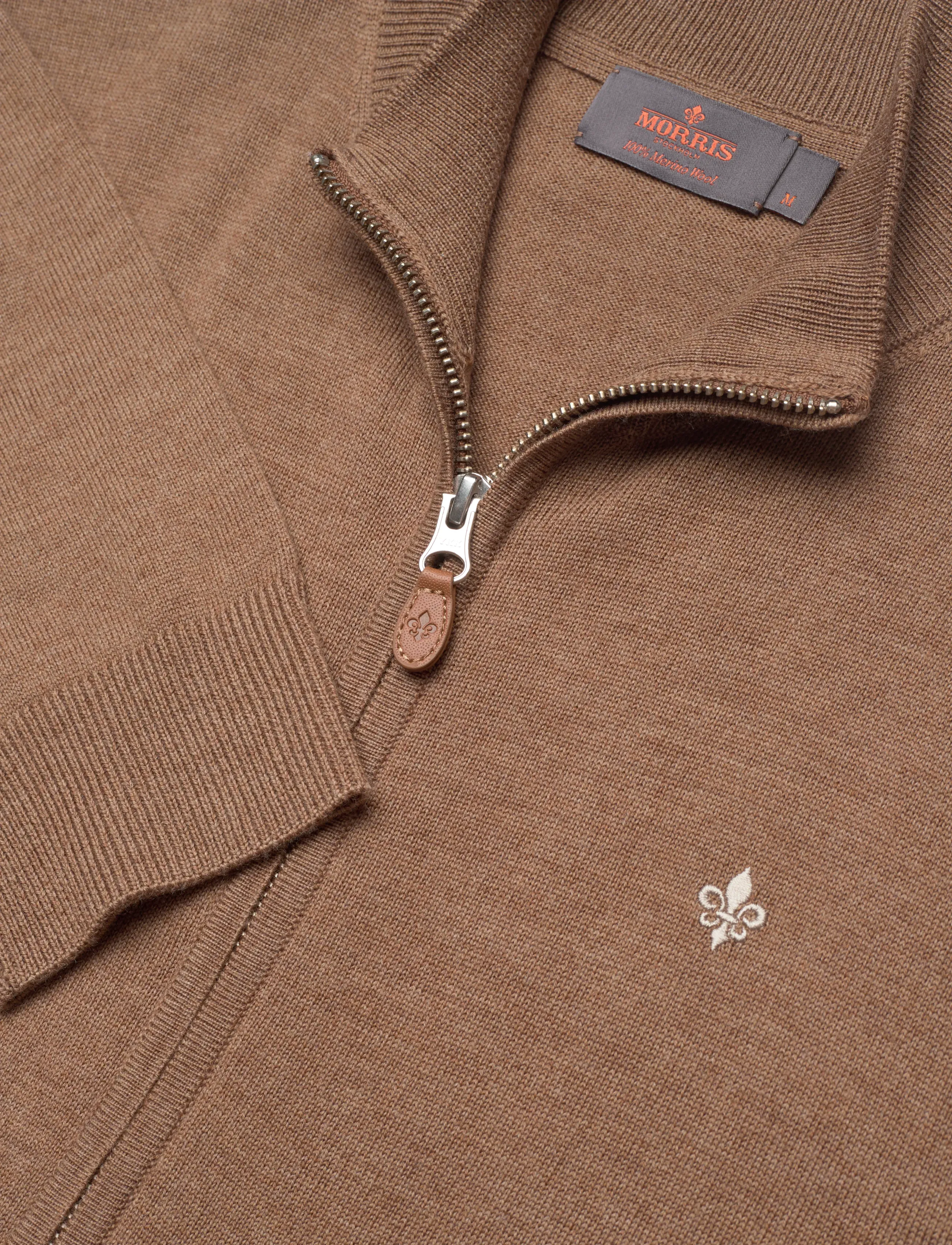 Morris - Merino Zip Cardigan - camel - 5