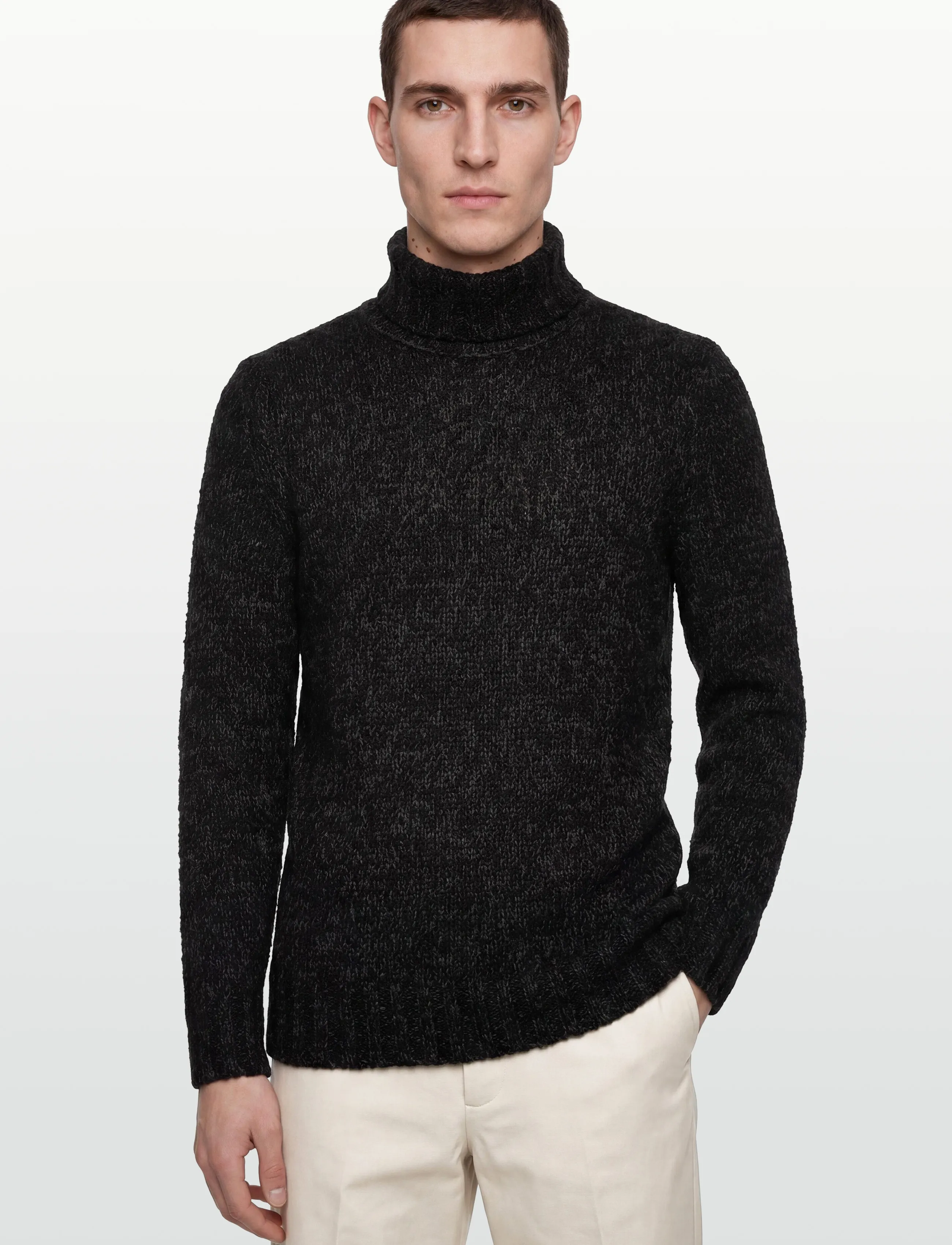 Morris - Herbert Roller Neck - knitwear - brown - 3