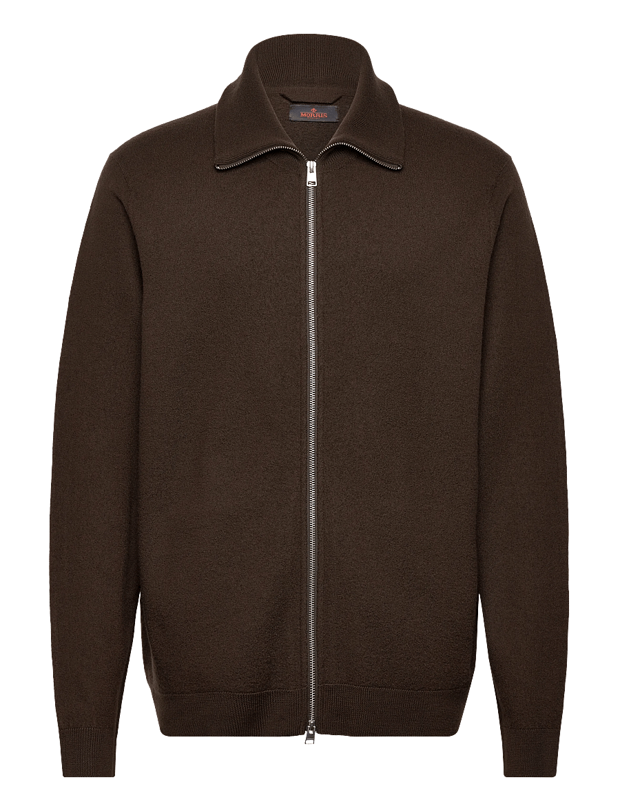 Morris - York Knitted Zip Jacket - vesten - brown - 1