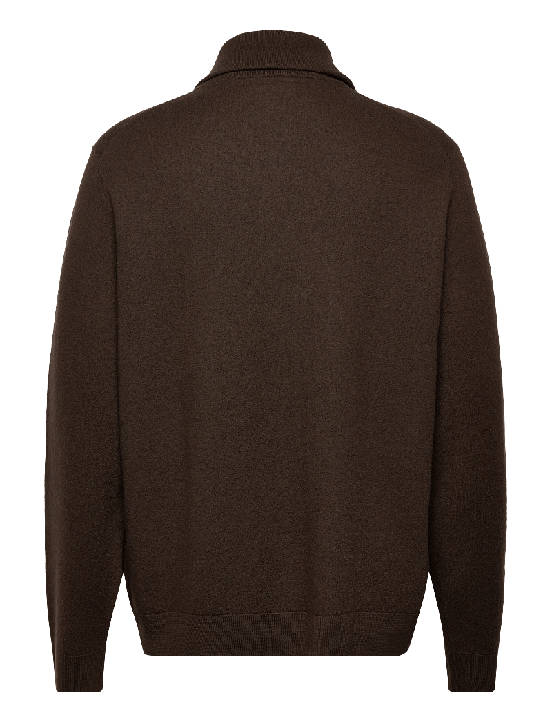 Morris - York Knitted Zip Jacket - pullover mit durchgehendem reißverschluss - brown - 1