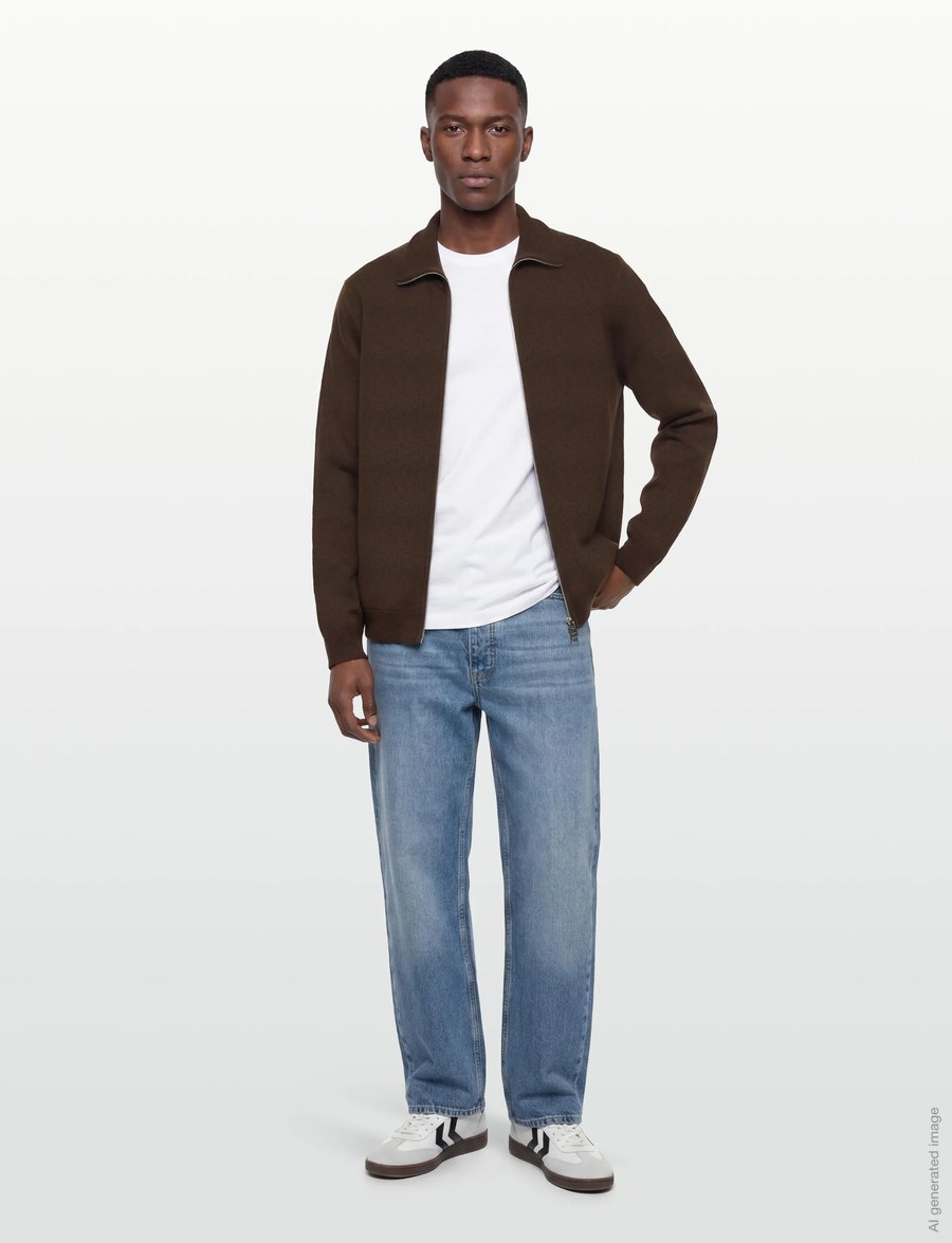 Morris - York Knitted Zip Jacket - vesten - brown - 0