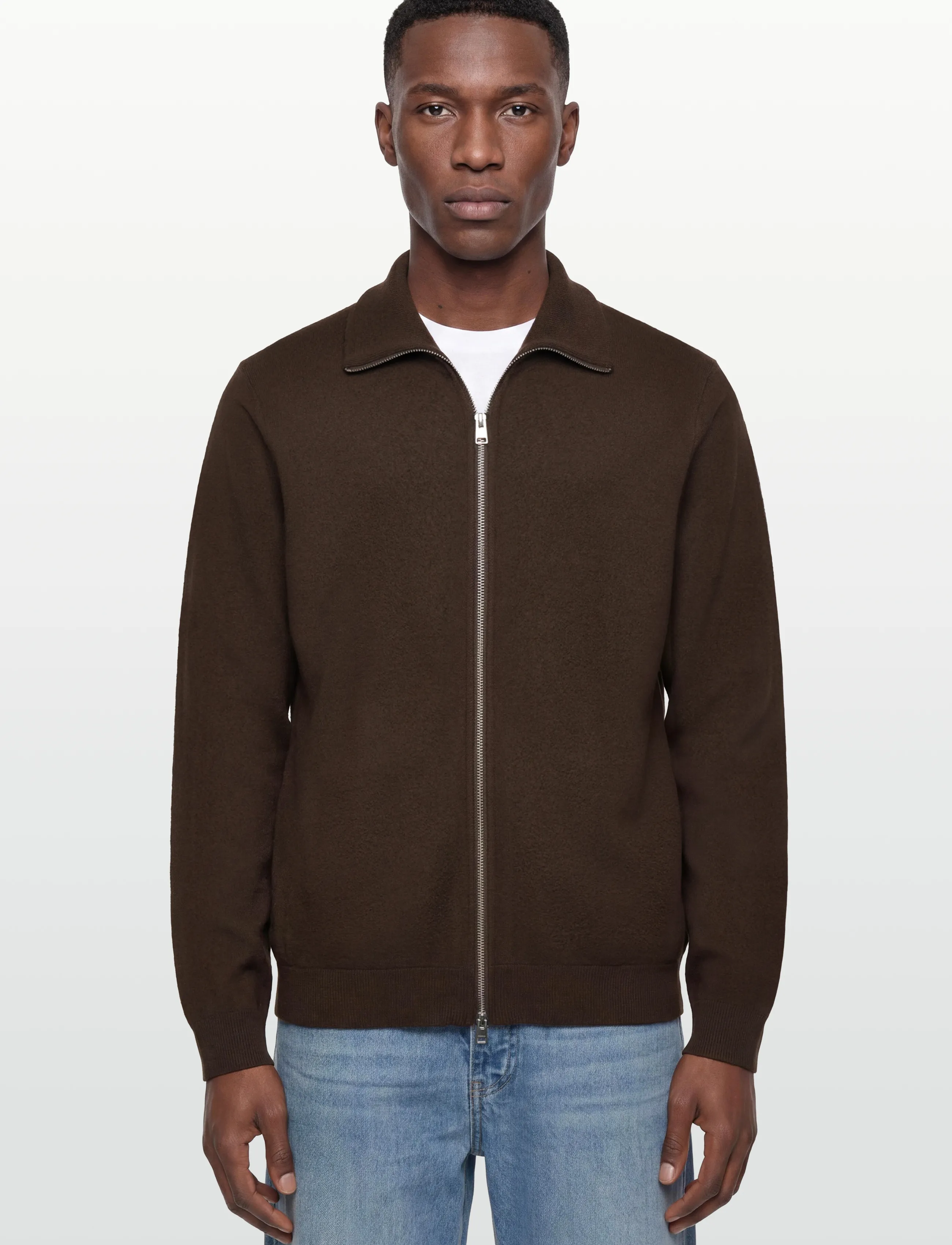 Morris - York Knitted Zip Jacket - vesten - brown - 3