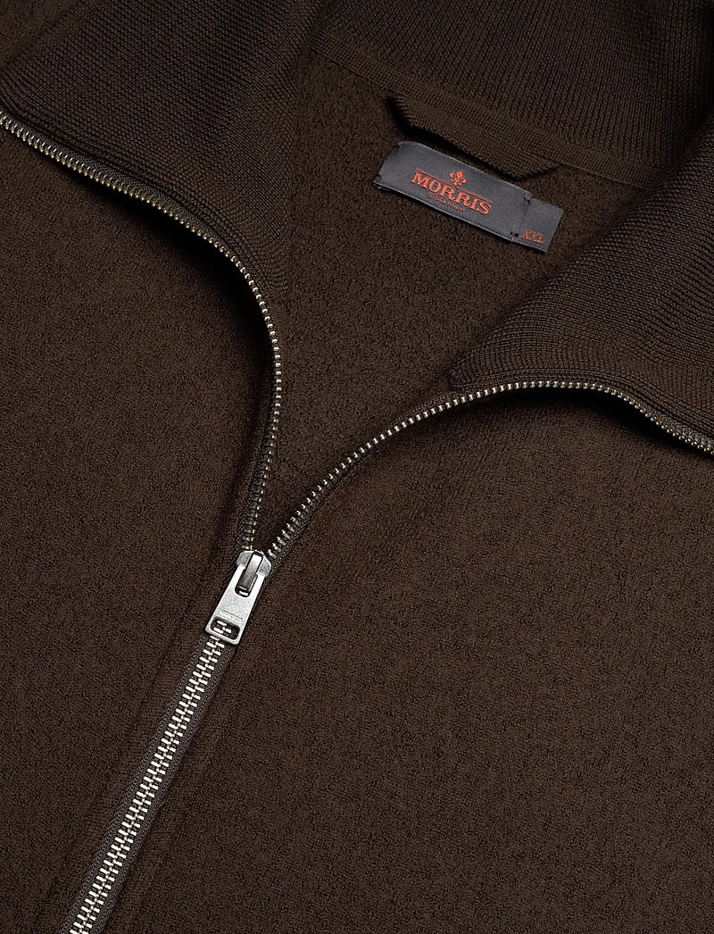 Morris - York Knitted Zip Jacket - pullover mit durchgehendem reißverschluss - brown - 2