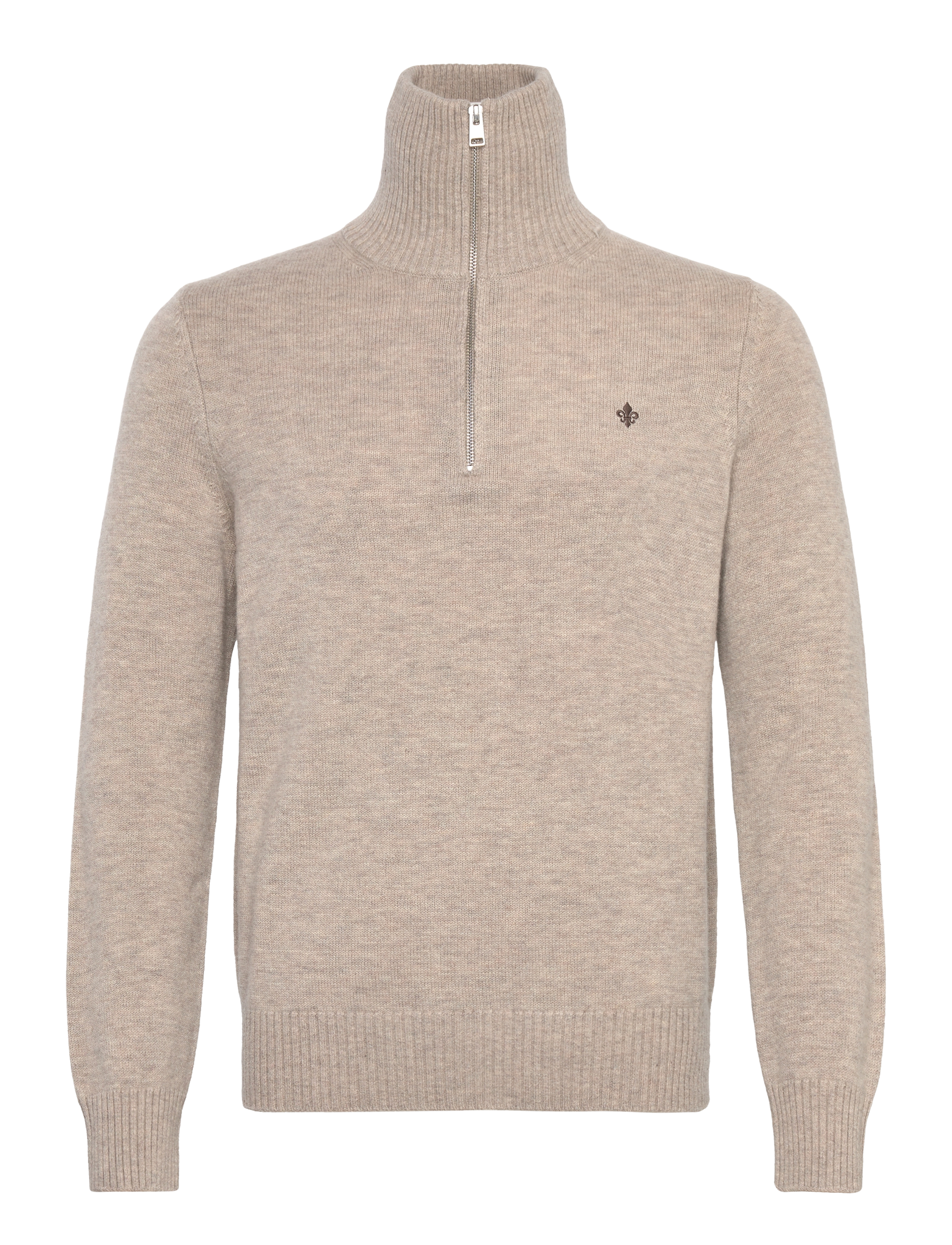 Morris Hertford Half Zip - Strik - KHAKI / beige