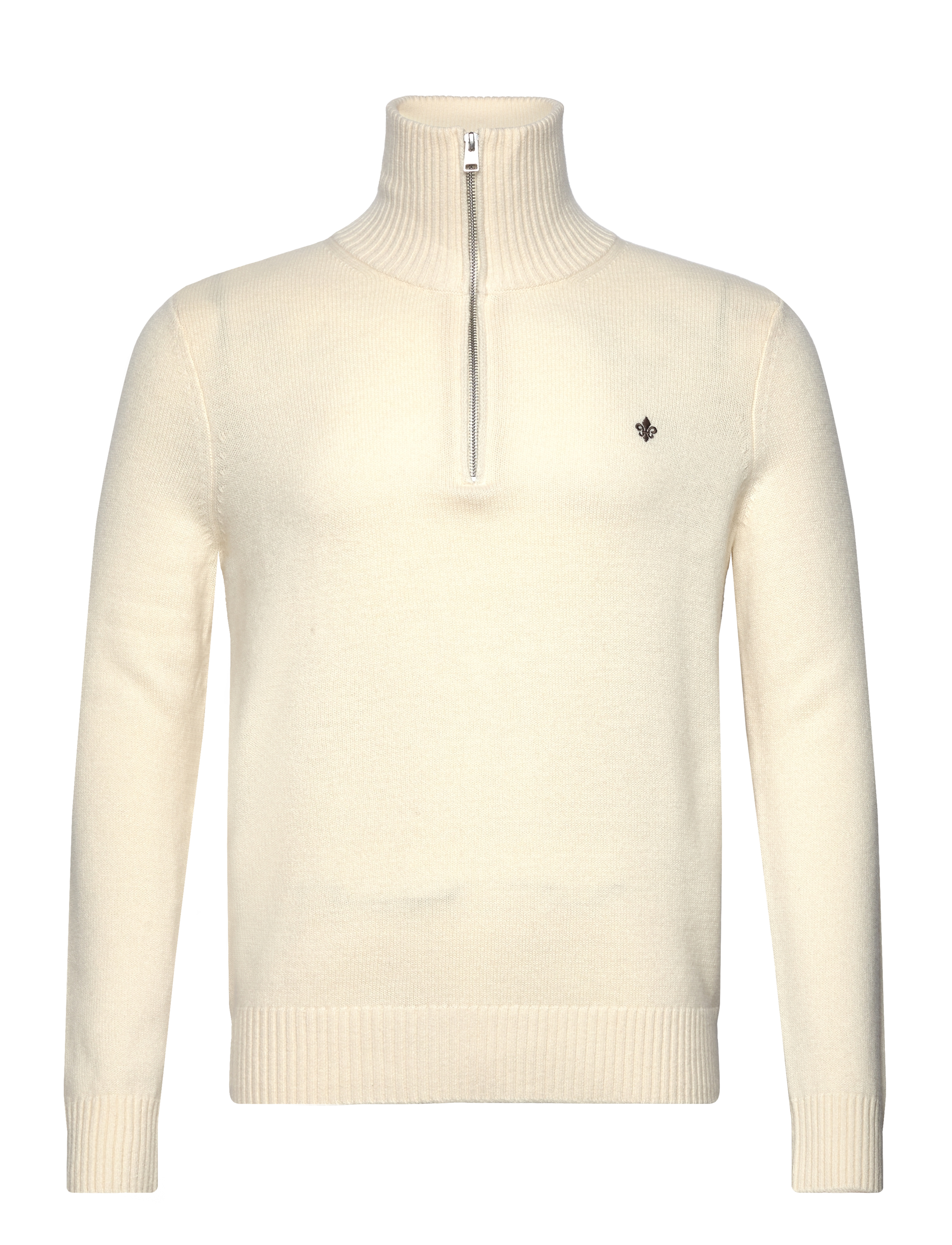 Morris Hertford Half Zip - Halfzip strik - OFF WHITE / cream