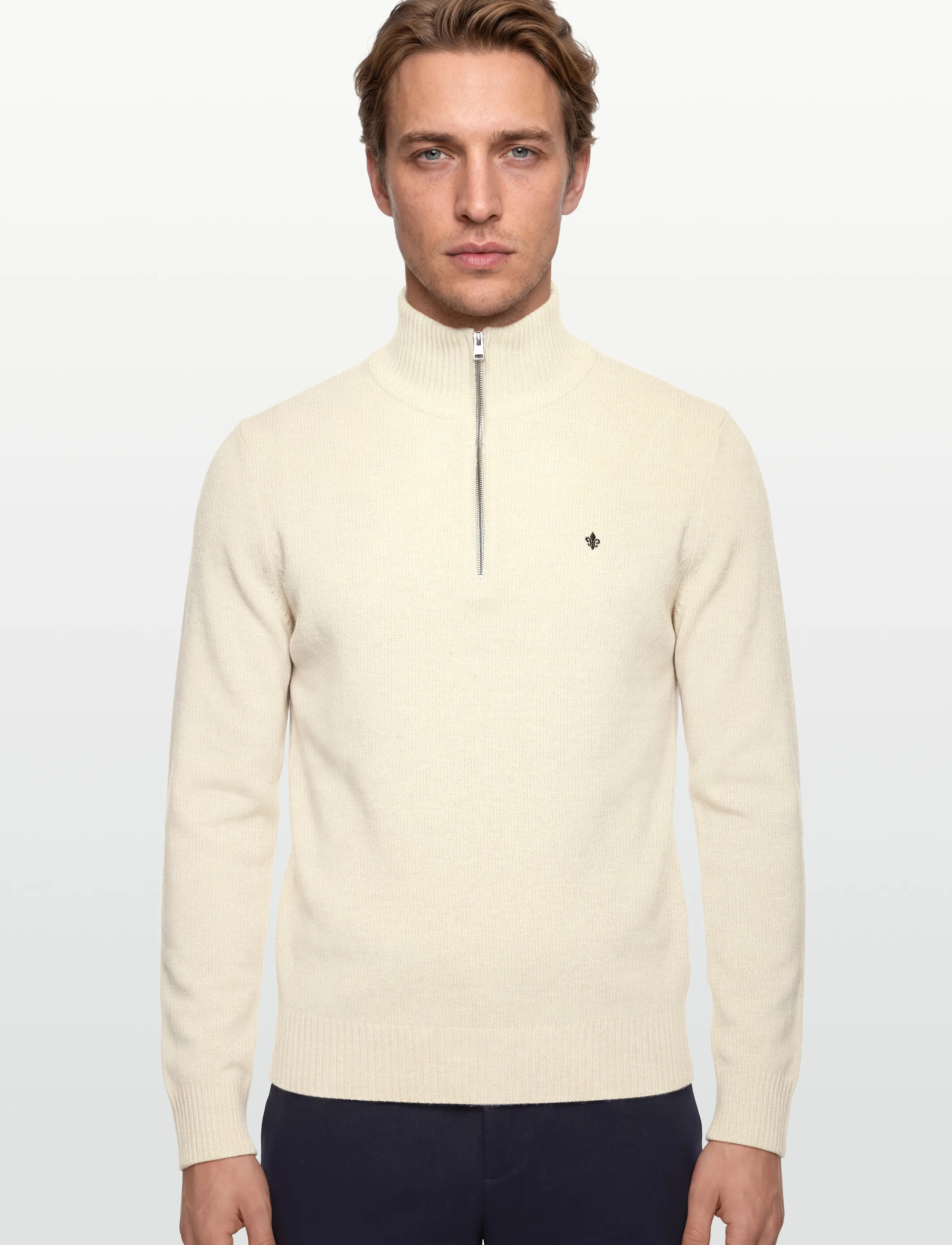 Morris - Hertford Half Zip - halfzip strik - off white - 3