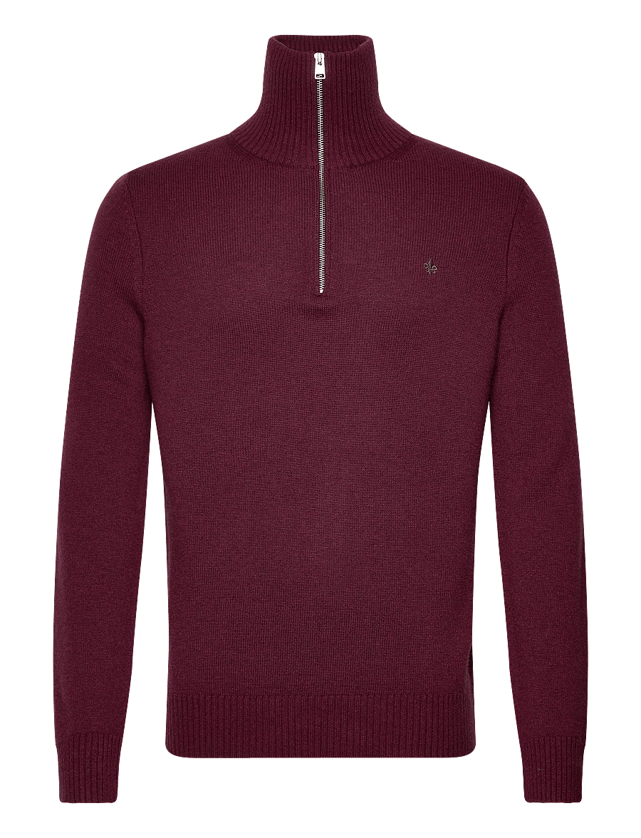Morris - Hertford Half Zip - pullover mit halbem reißverschluss - wine red - 0