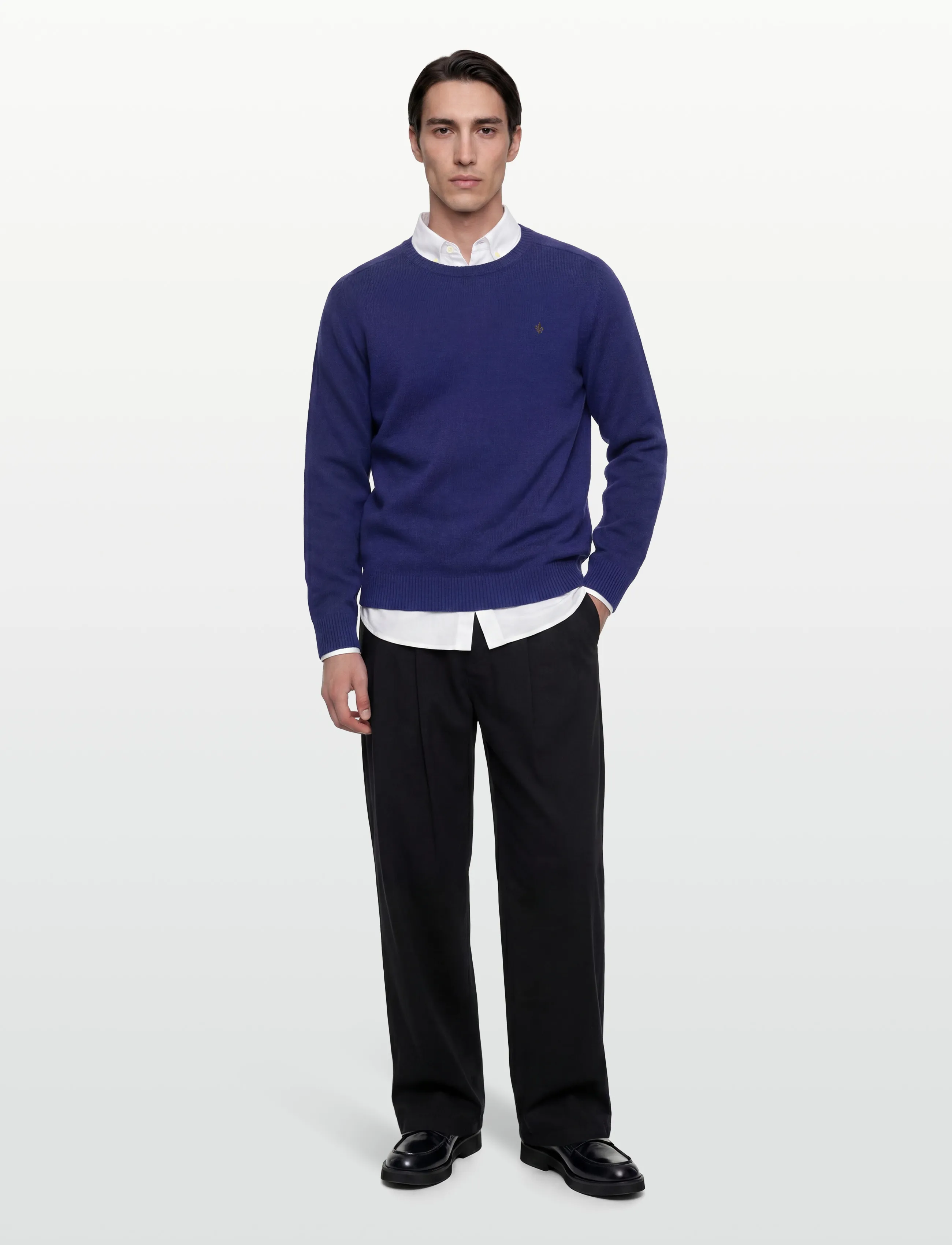 Morris Hertford Oneck, XXL, Navy, Strik > Runde Halse, Herre