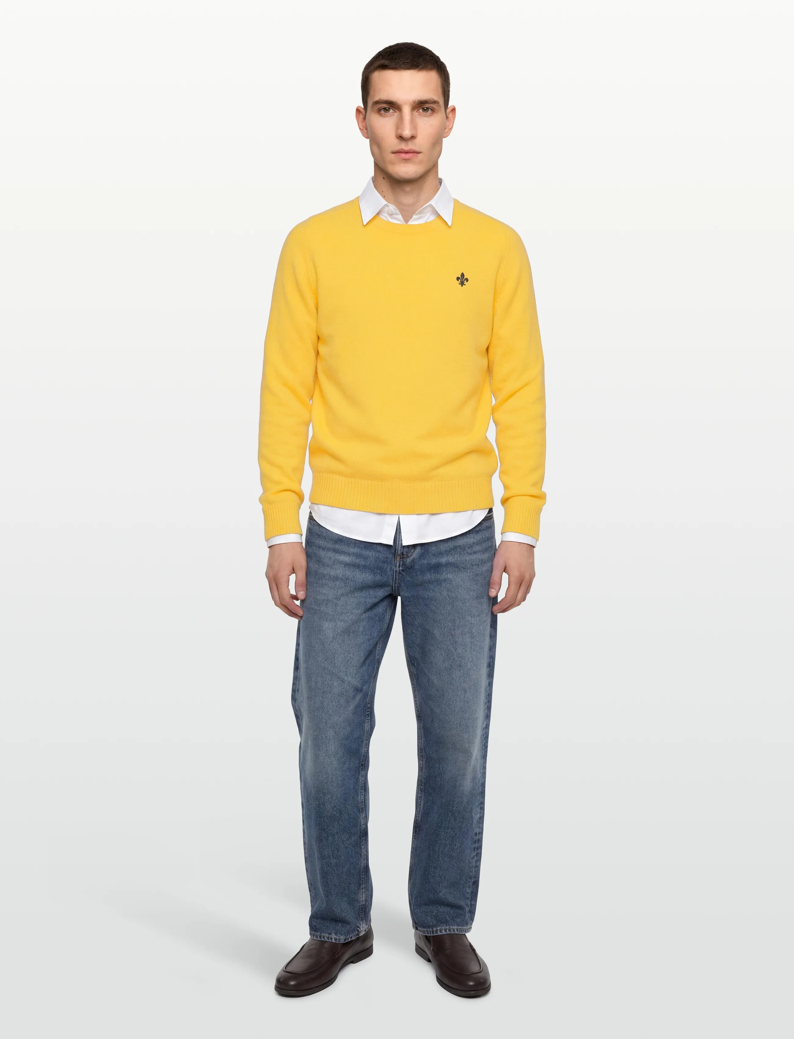 Morris Hertford Oneck, XL, Yellow, Strik > Runde Halse, Herre
