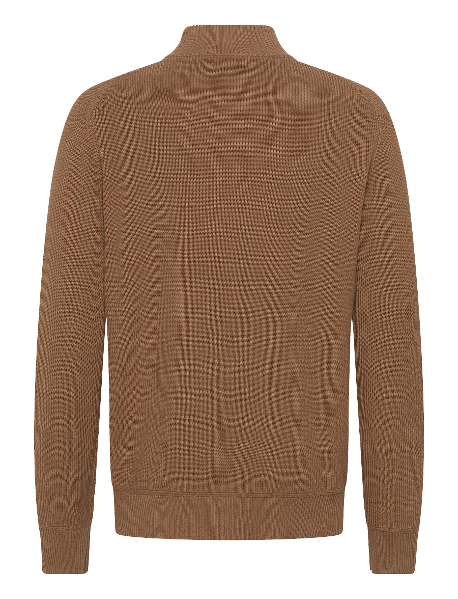 Morris - Bernard Half Zip - pullover mit halbem reißverschluss - camel - 2