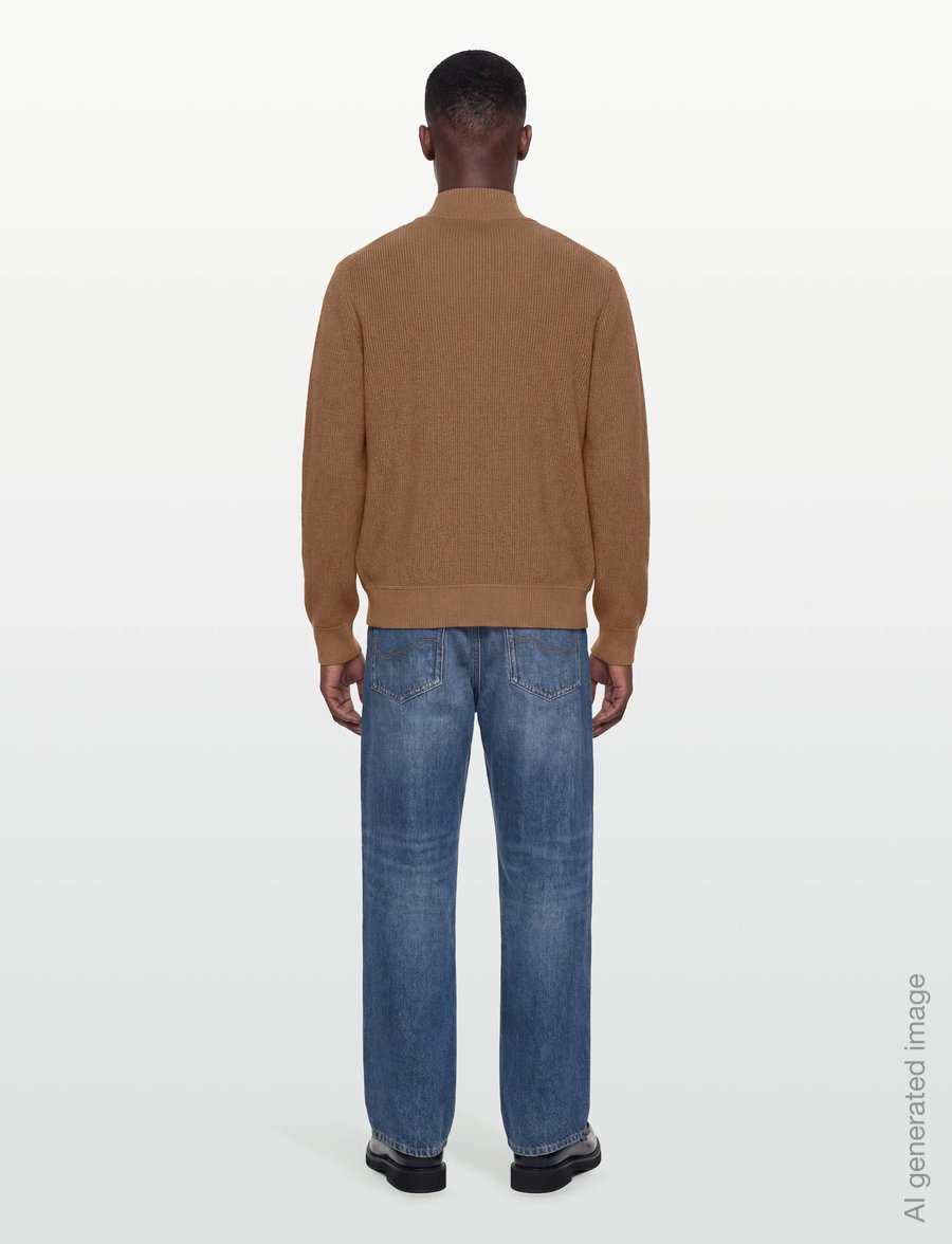 Morris - Bernard Half Zip - pullover mit halbem reißverschluss - camel - 4
