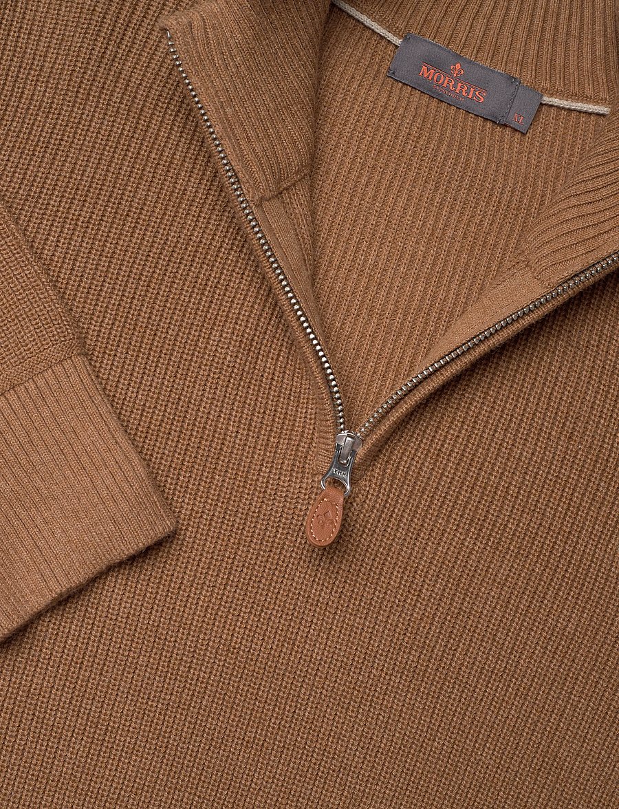 Morris - Bernard Half Zip - pullover mit halbem reißverschluss - camel - 5