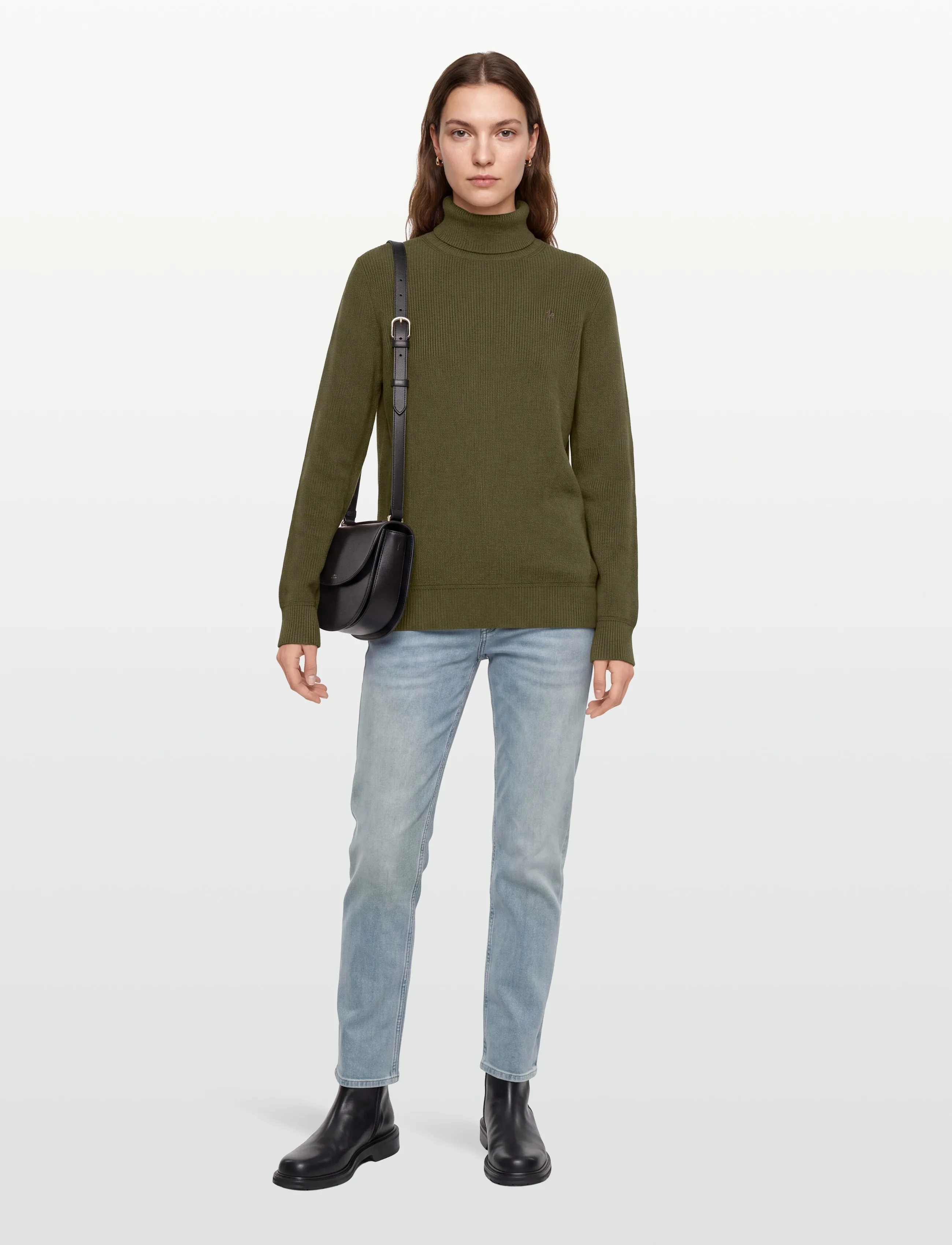 Morris Bernard Roller Neck, S, Green, Strik > Rullekraves, Herre