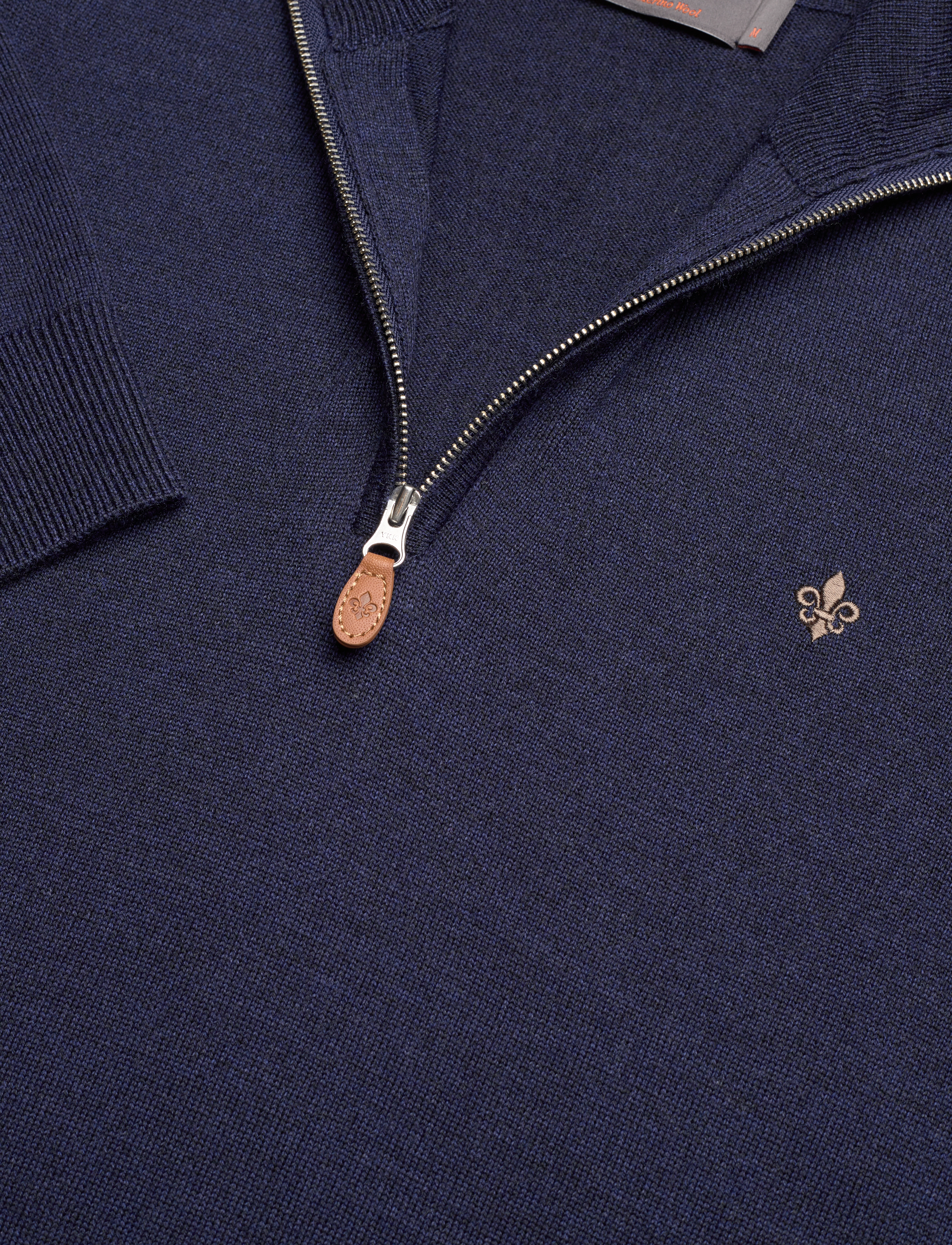 Morris - Merino John Zip - blue - 2