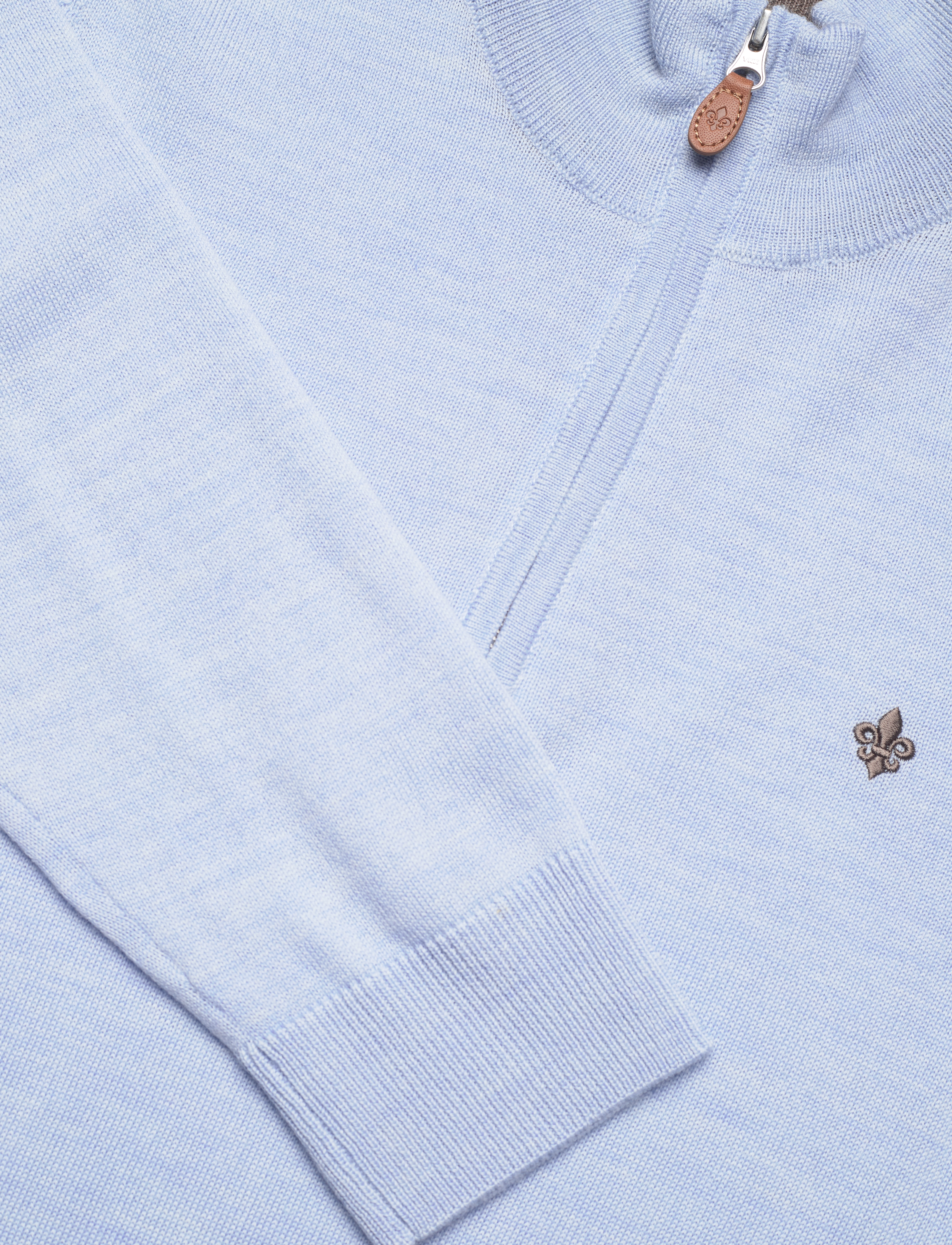 Morris - Merino John Zip - light blue - 2