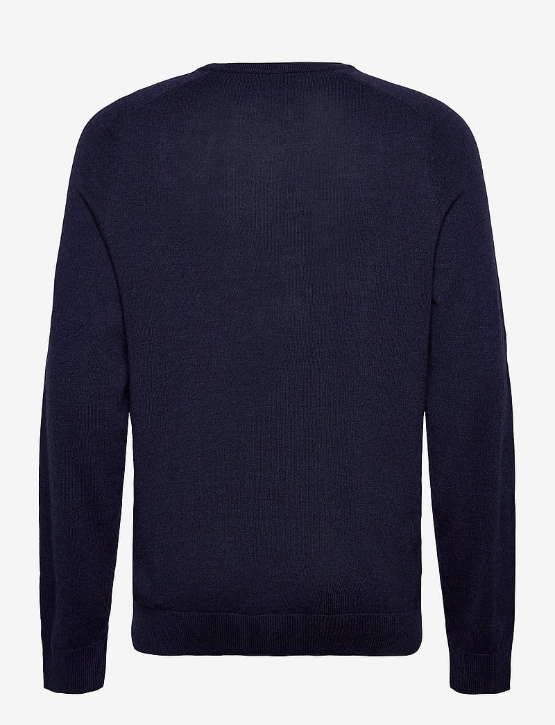 Morris - Merino Oneck - ronde hals - blue - 2