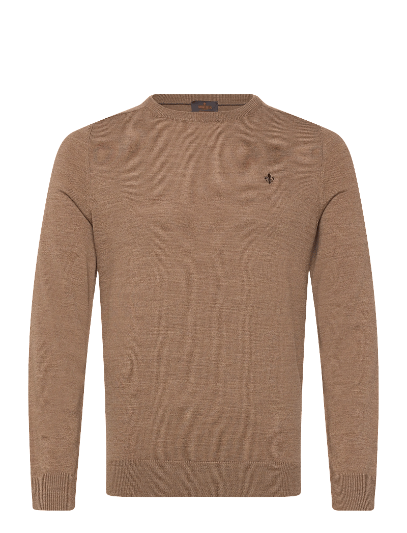 Morris - Merino Oneck - rund hals - camel - 1