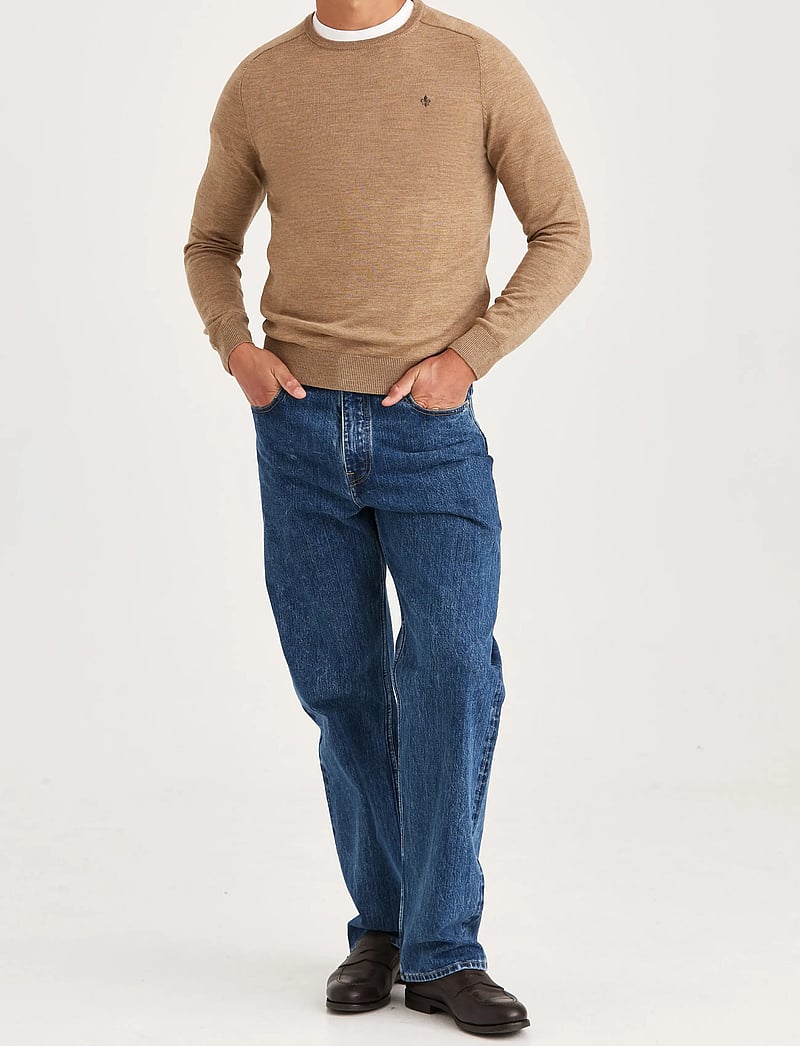 Morris - Merino Oneck - rund hals - camel - 3