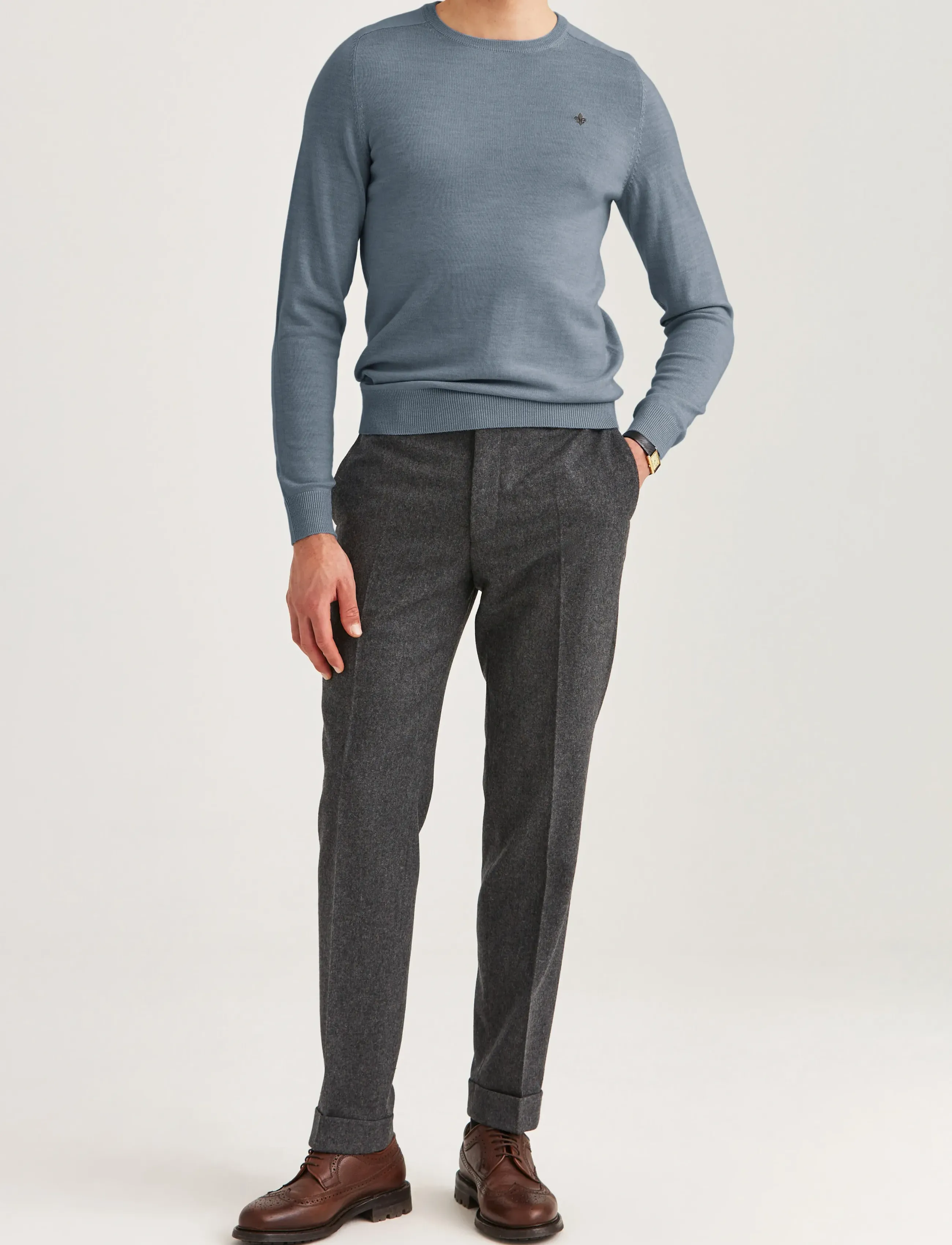 Morris - Merino Oneck - basic-strickmode - dark blue - 3