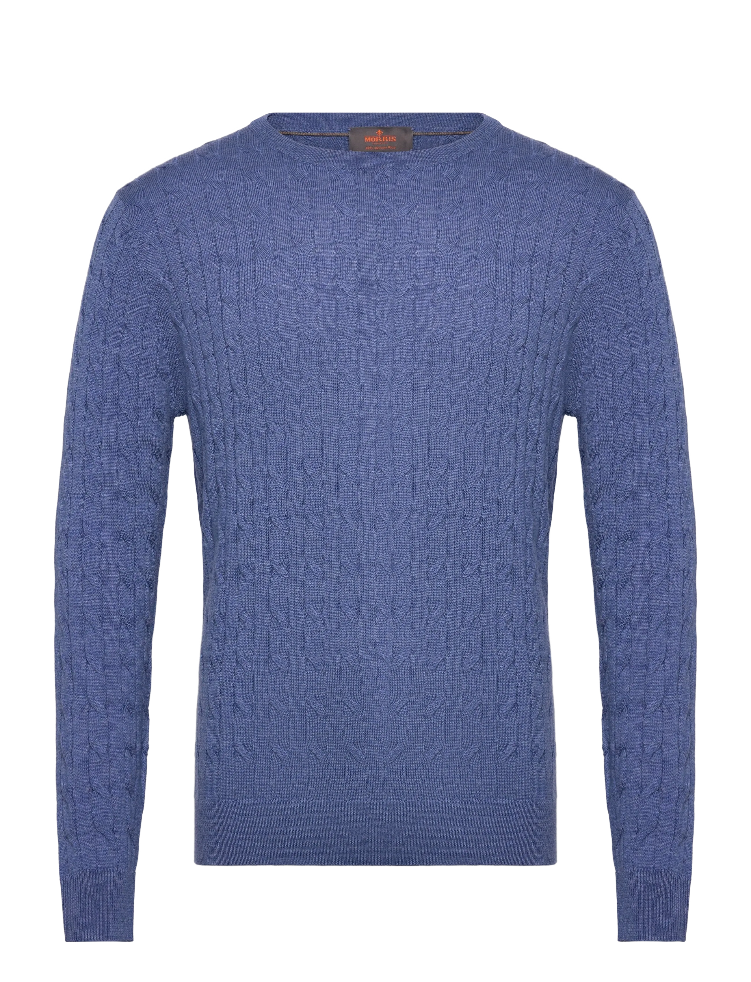 Morris Merino Cable Oneck - Preppy - DARK BLUE / blue