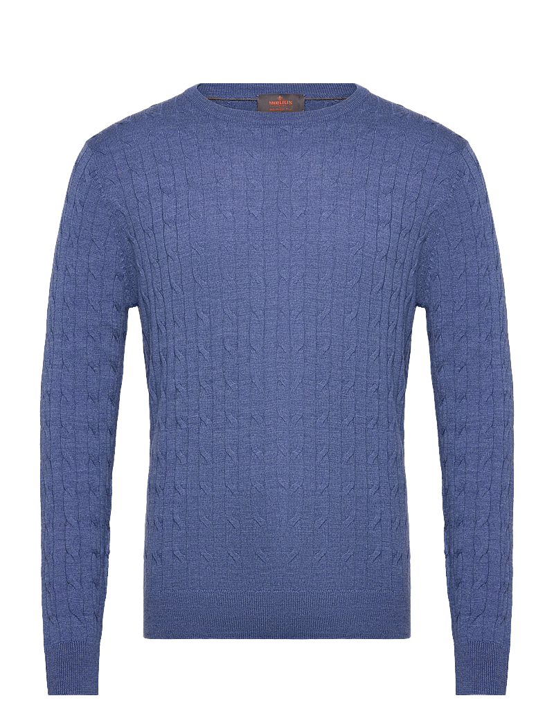 Morris - Merino Cable Oneck - rundhals - dark blue - 0
