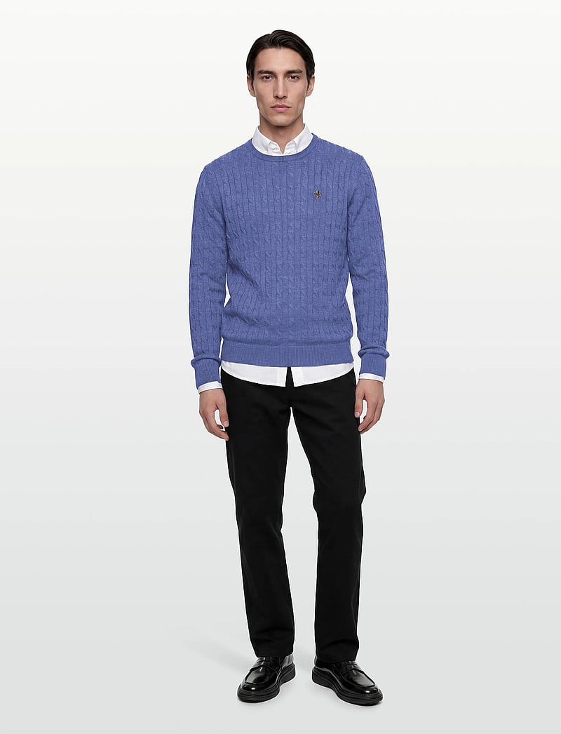 Morris - Merino Cable Oneck - dark blue - 0