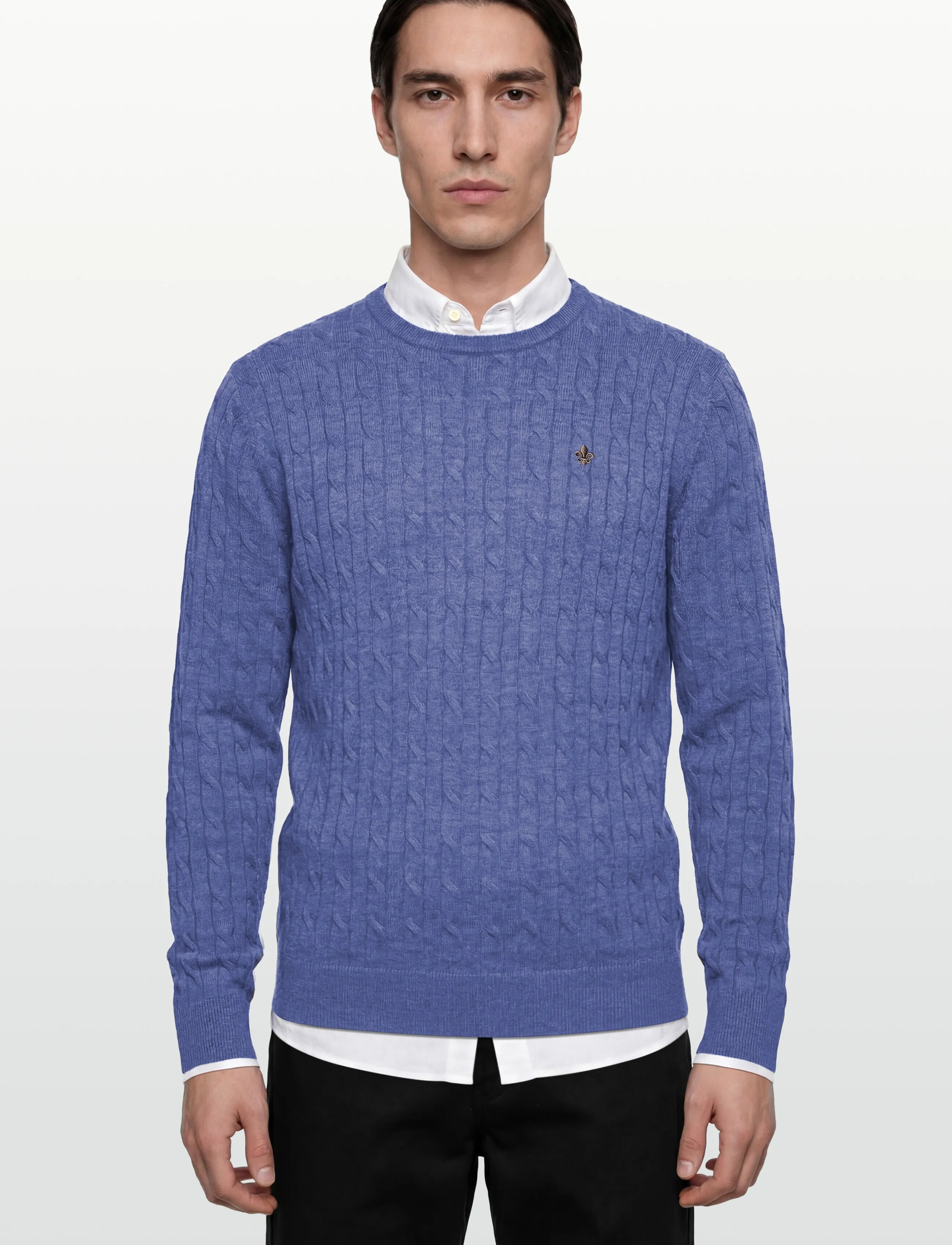 Morris - Merino Cable Oneck - dark blue - 3