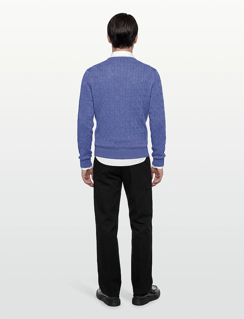 Morris - Merino Cable Oneck - dark blue - 4