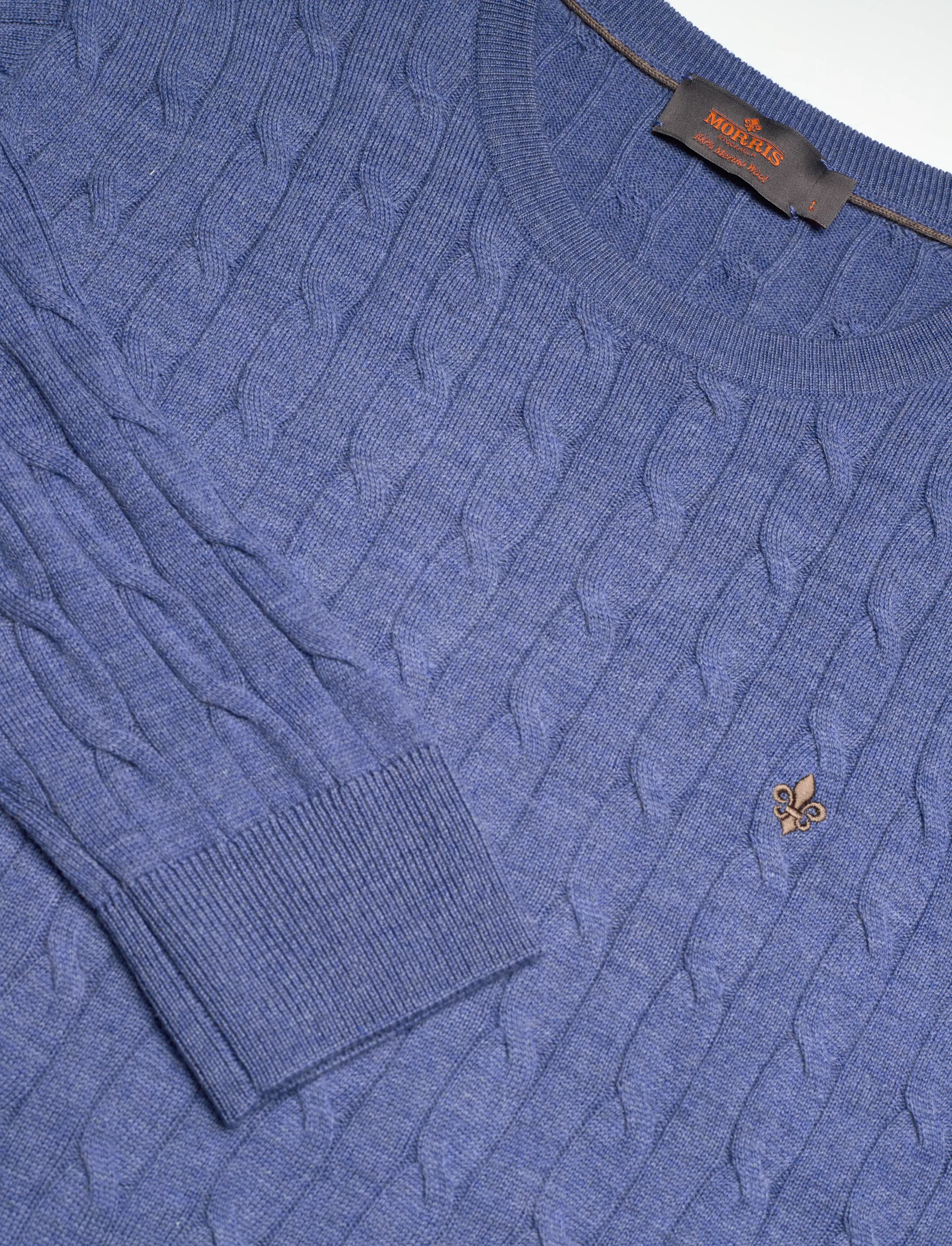 Morris - Merino Cable Oneck - dark blue - 5