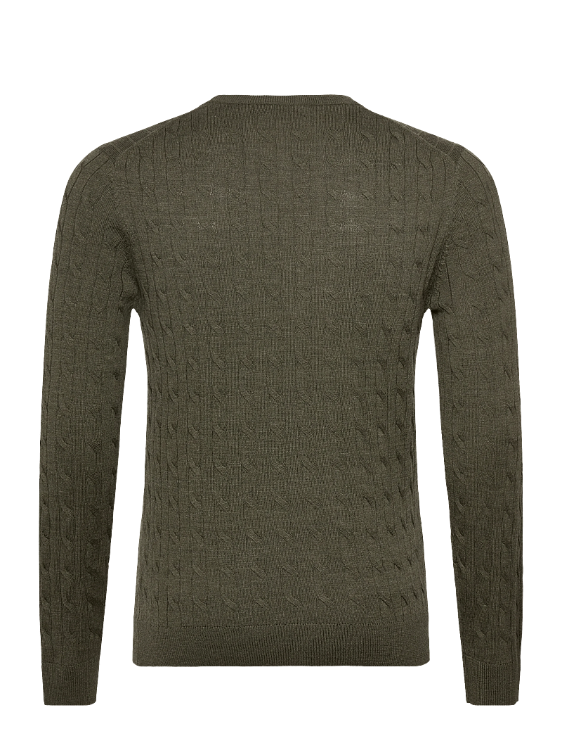 Morris - Merino Cable Oneck - rundhals - olive - 1