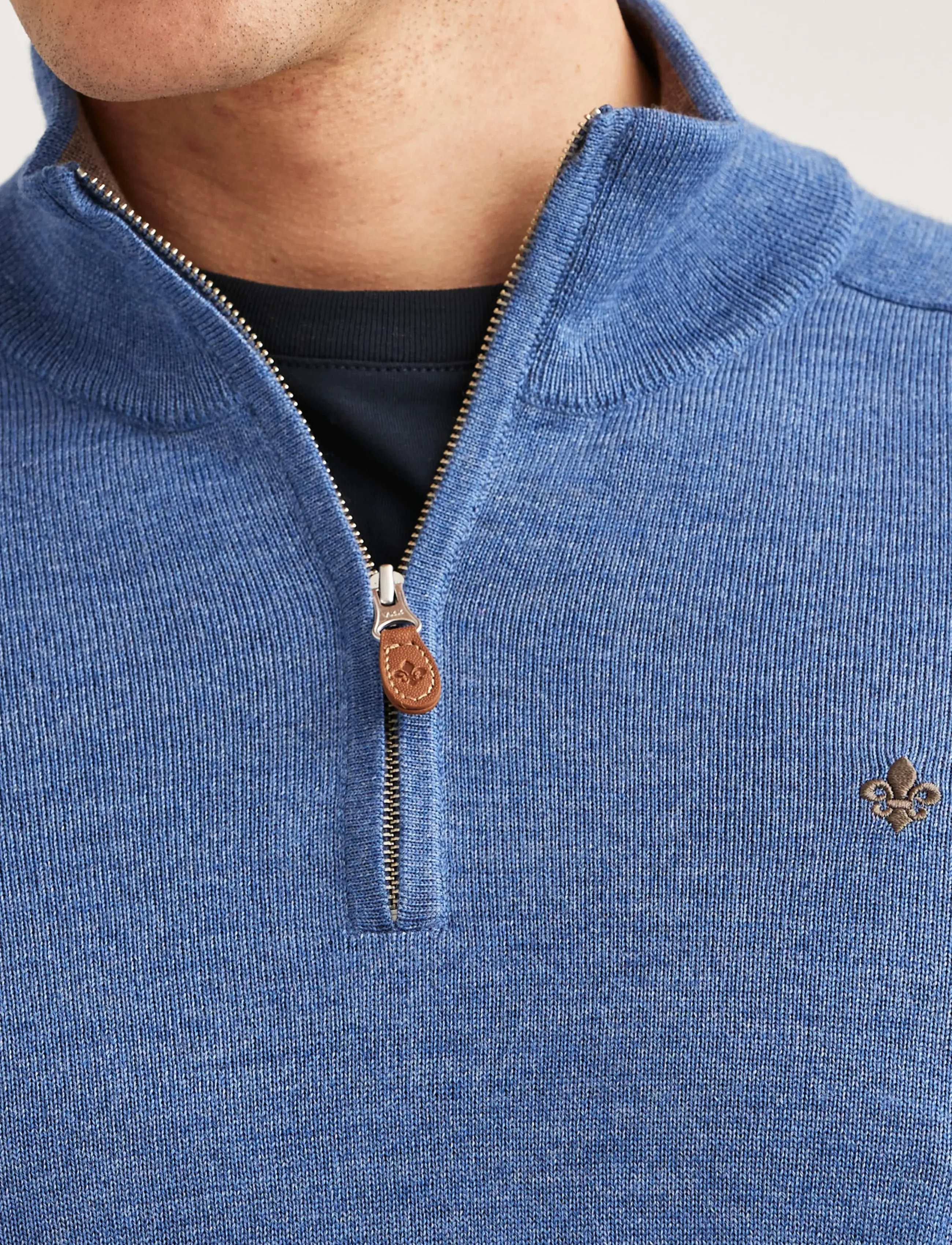 Morris - Merino John Zip - pullover mit halbem reißverschluss - blue - 5