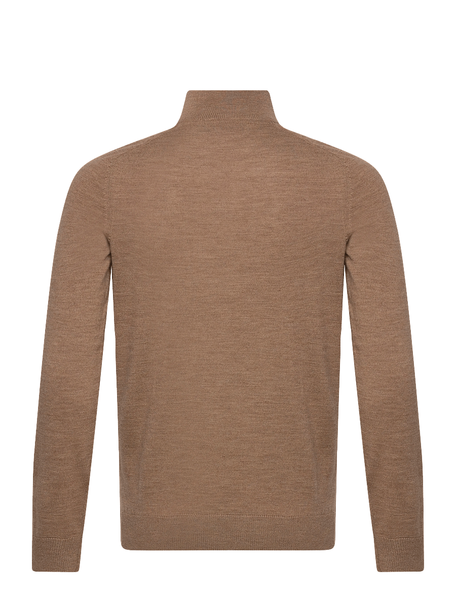 Morris - Merino John Zip - pullover mit halbem reißverschluss - camel - 2