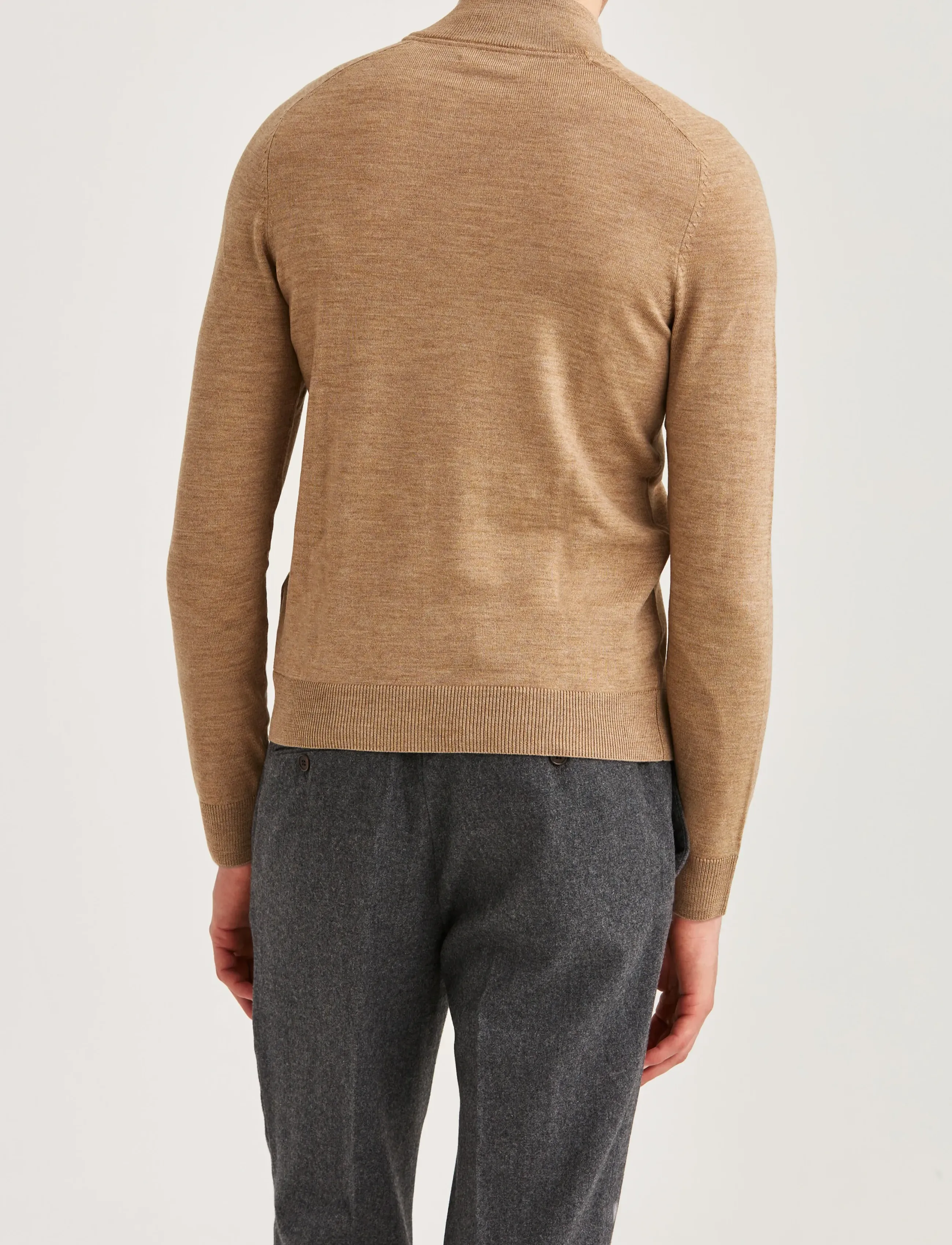Morris - Merino John Zip - pulls demi-zippés - camel - 4