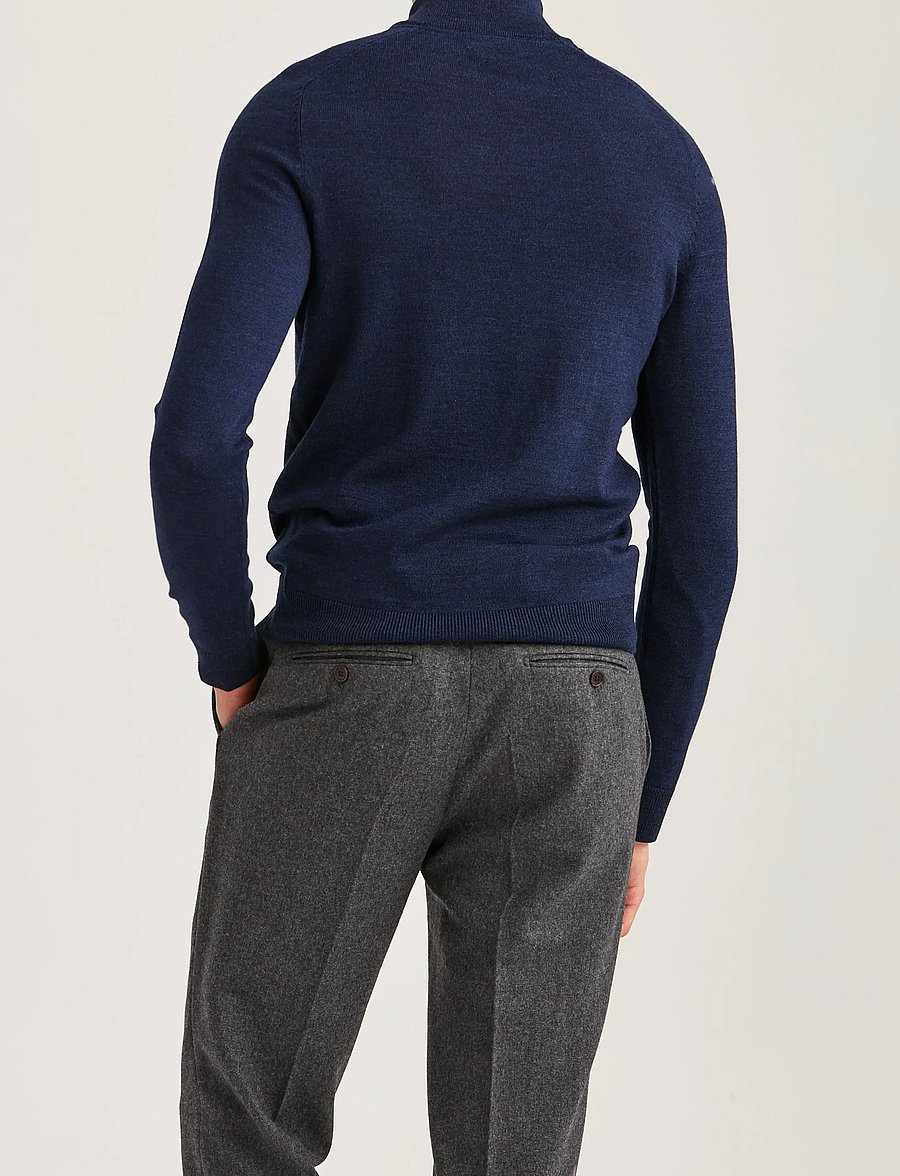Morris - Merino John Zip - pullover mit halbem reißverschluss - dark blue - 4