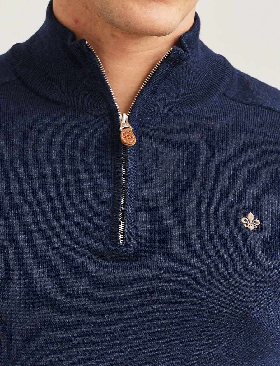 Morris - Merino John Zip - pullover mit halbem reißverschluss - dark blue - 5