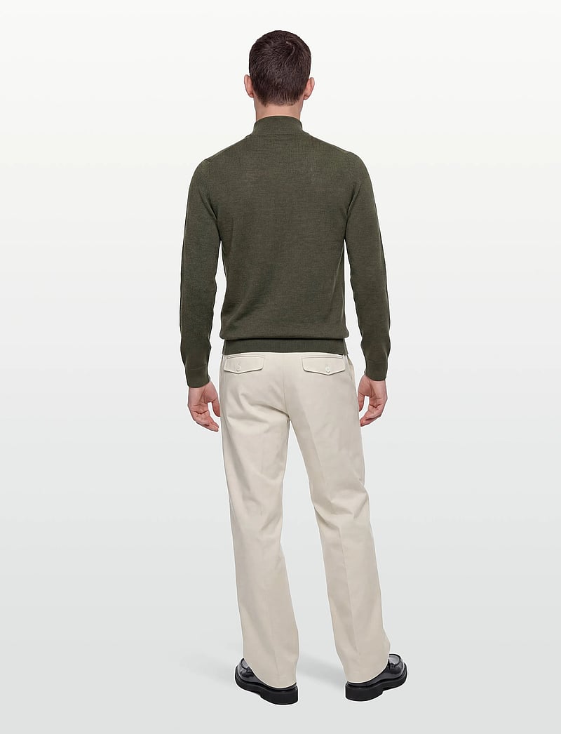 Morris - Merino John Zip - pullover mit halbem reißverschluss - olive - 4