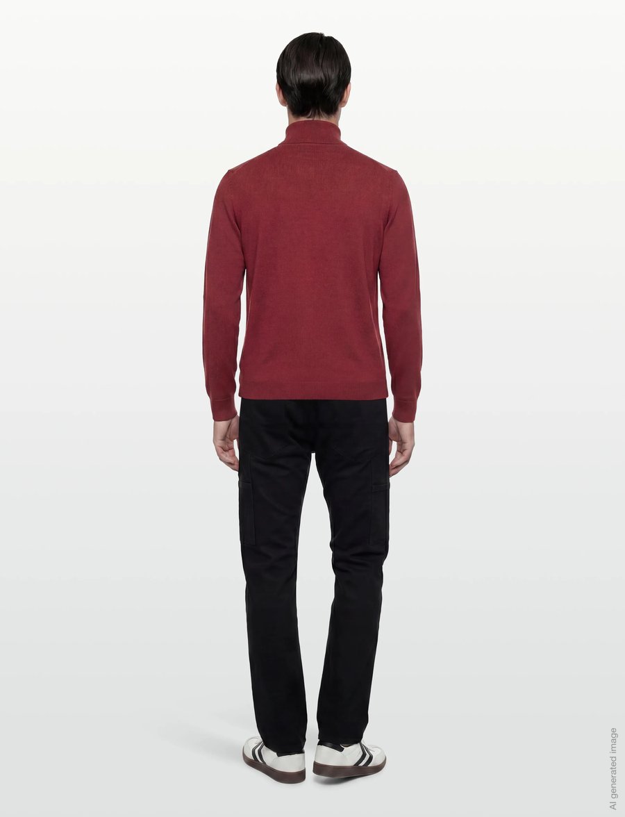 Morris - Merino John Zip - pullover mit halbem reißverschluss - red - 4