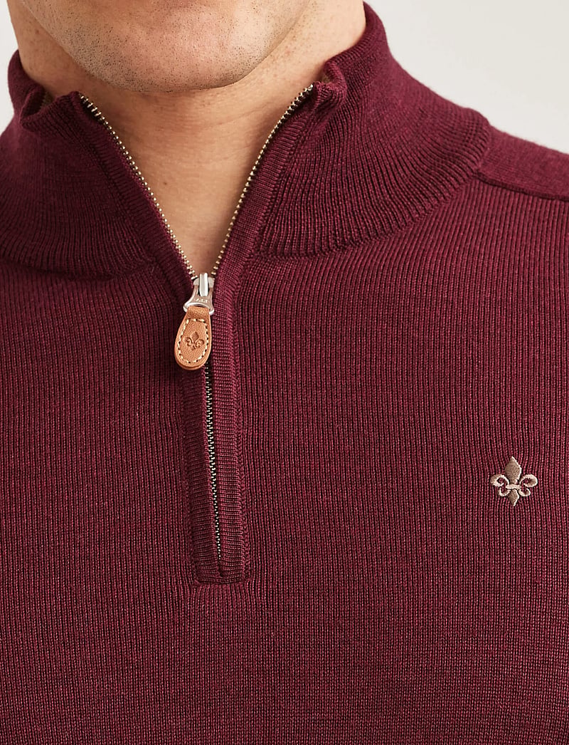Morris - Merino John Zip - pullover mit halbem reißverschluss - wine red - 5