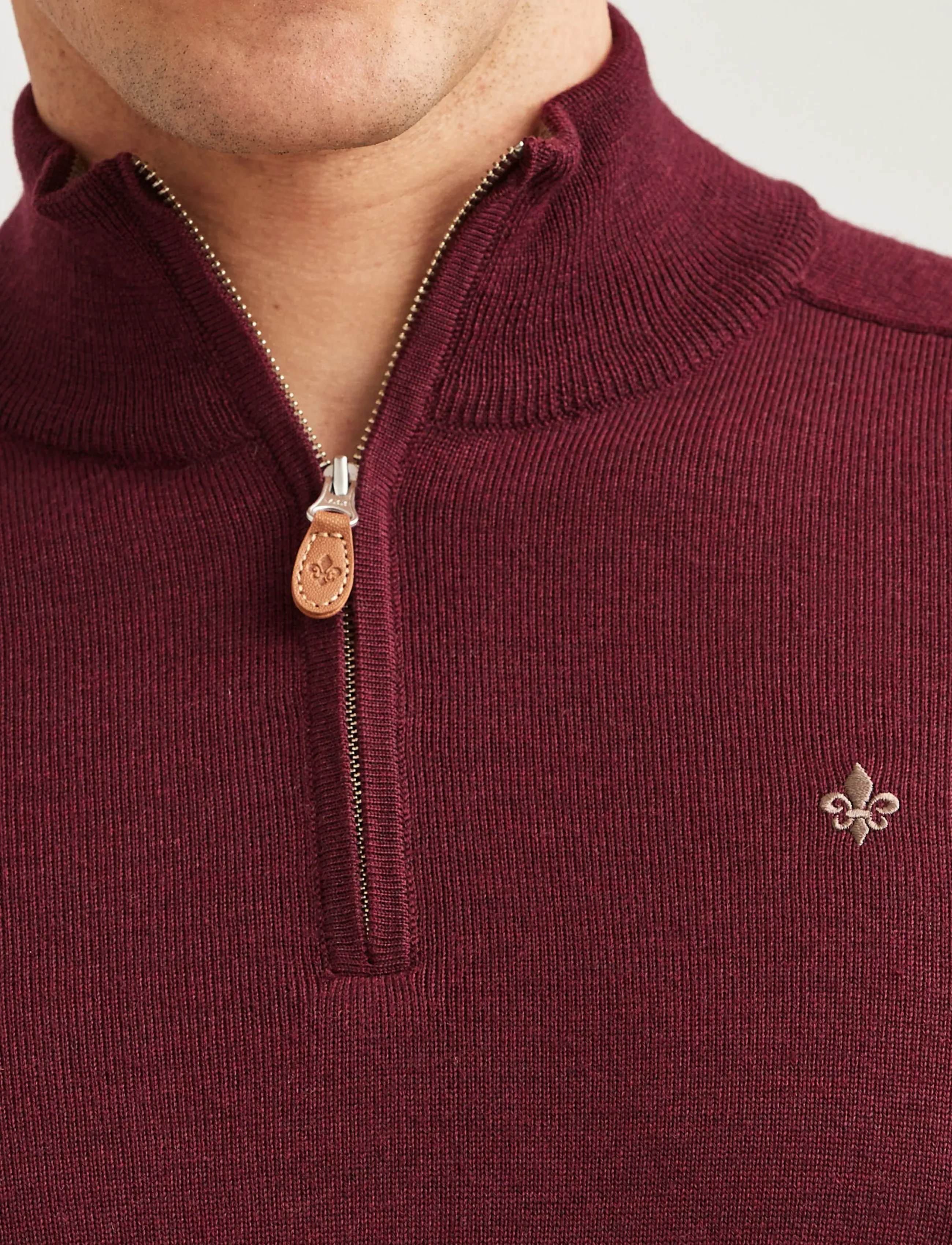Morris - Merino John Zip - strik - wine red - 5