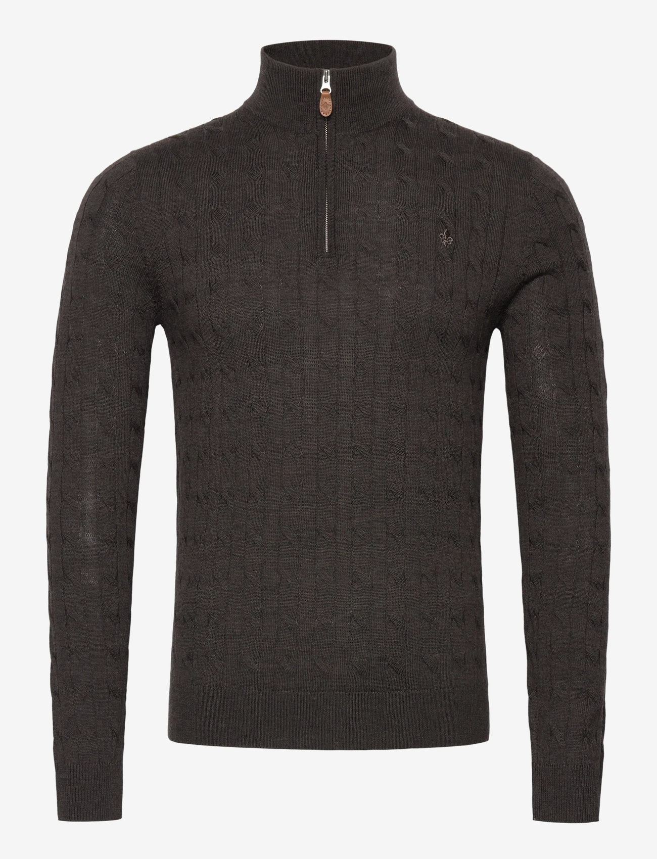 Morris - Merino Cable John Zip - mænd - brown - 0