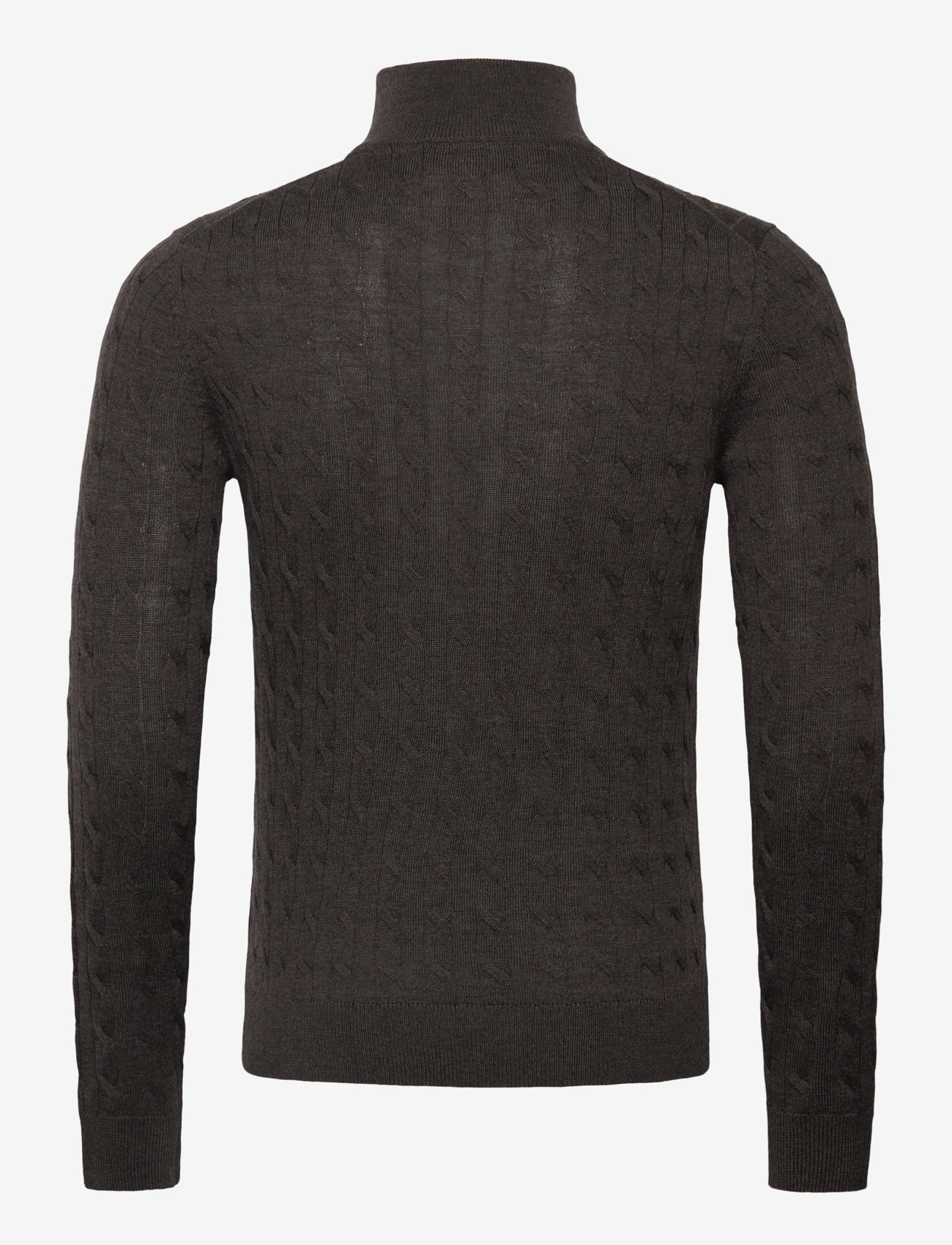 Morris - Merino Cable John Zip - mænd - brown - 1