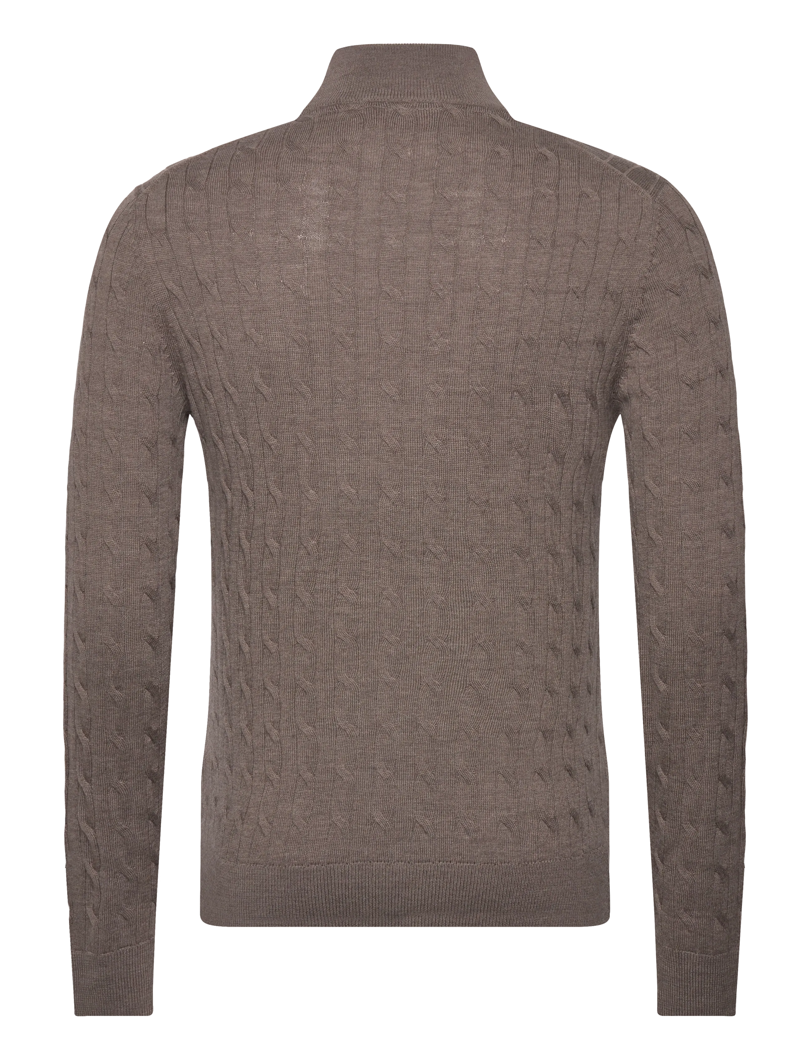 Morris - Merino Cable John Zip - män - dark brown - 1