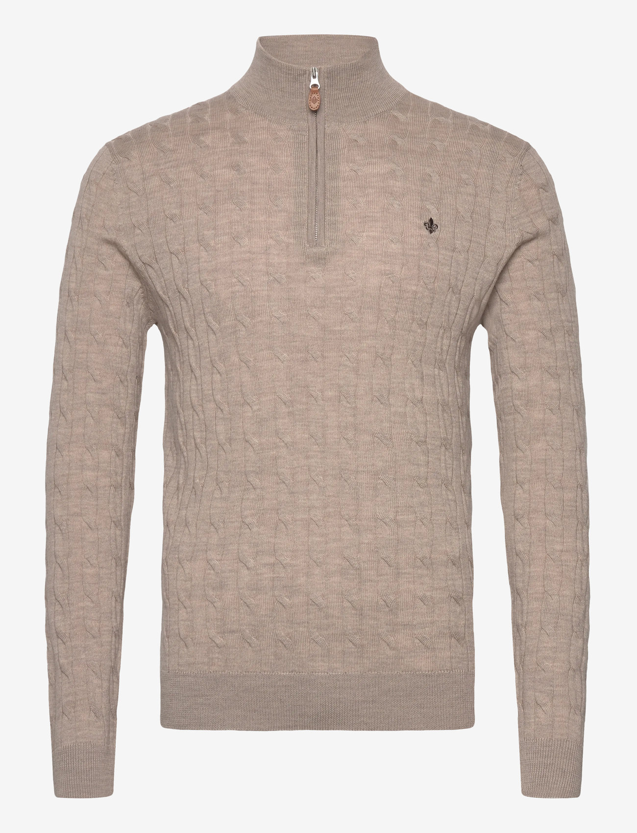 Morris - Merino Cable John Zip - half zip-trøjer - khaki - 0