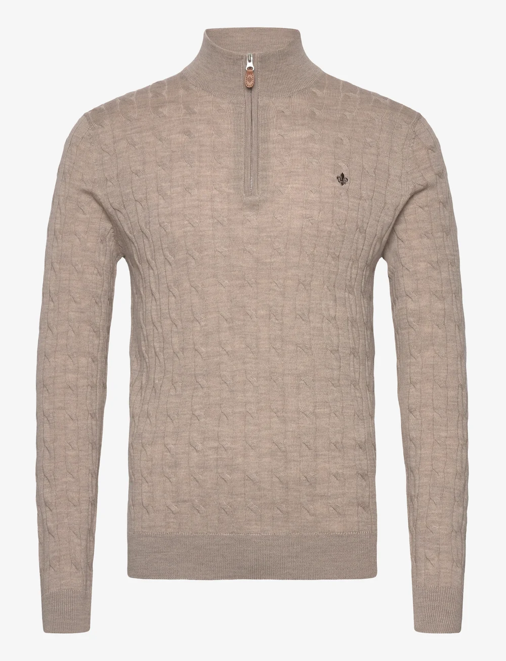 Morris - Merino Cable John Zip - half zip-tröjor - khaki - 0